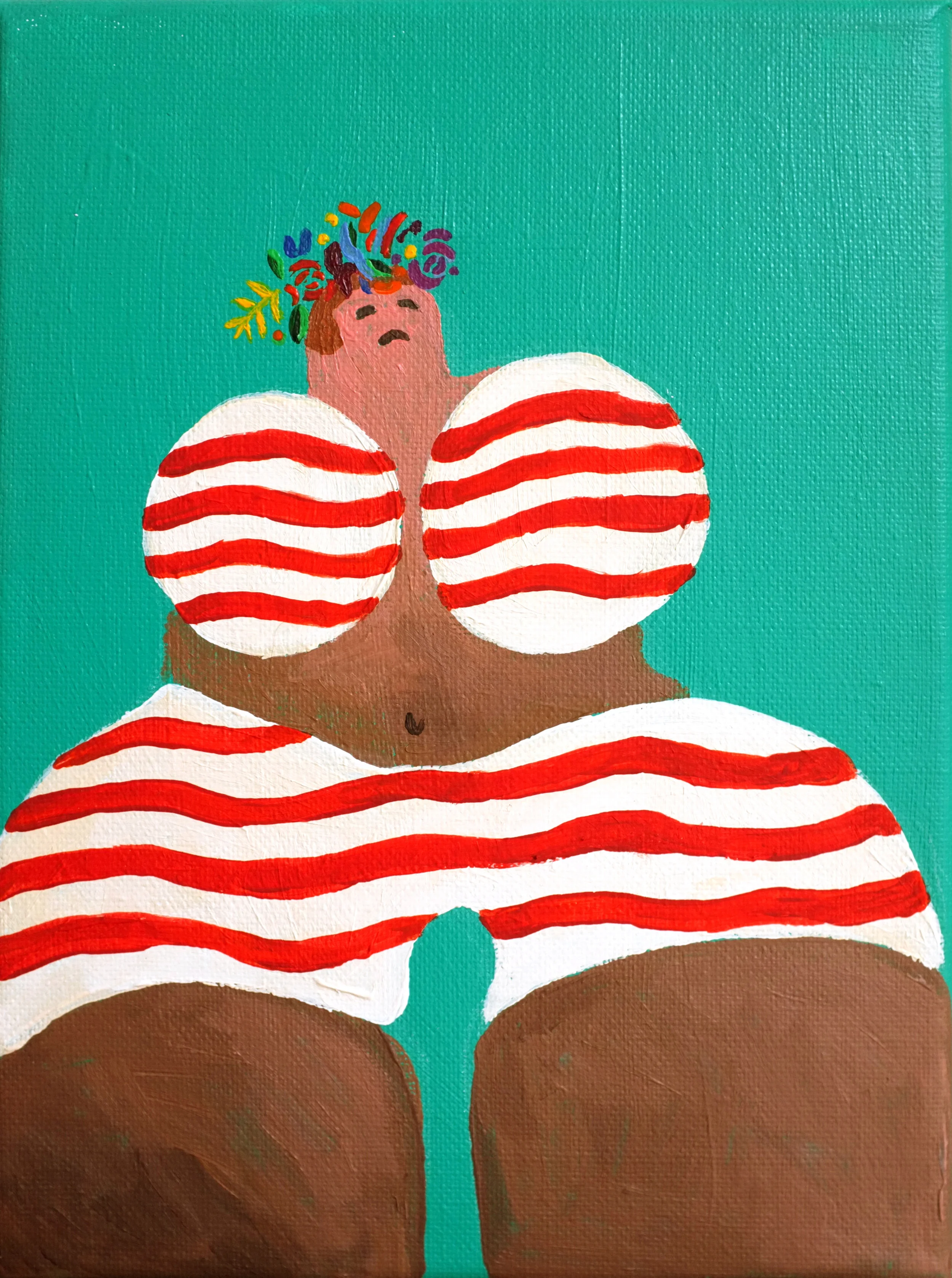 BEACH BODY 18 x 20cm Acrylic on canvas / 2018