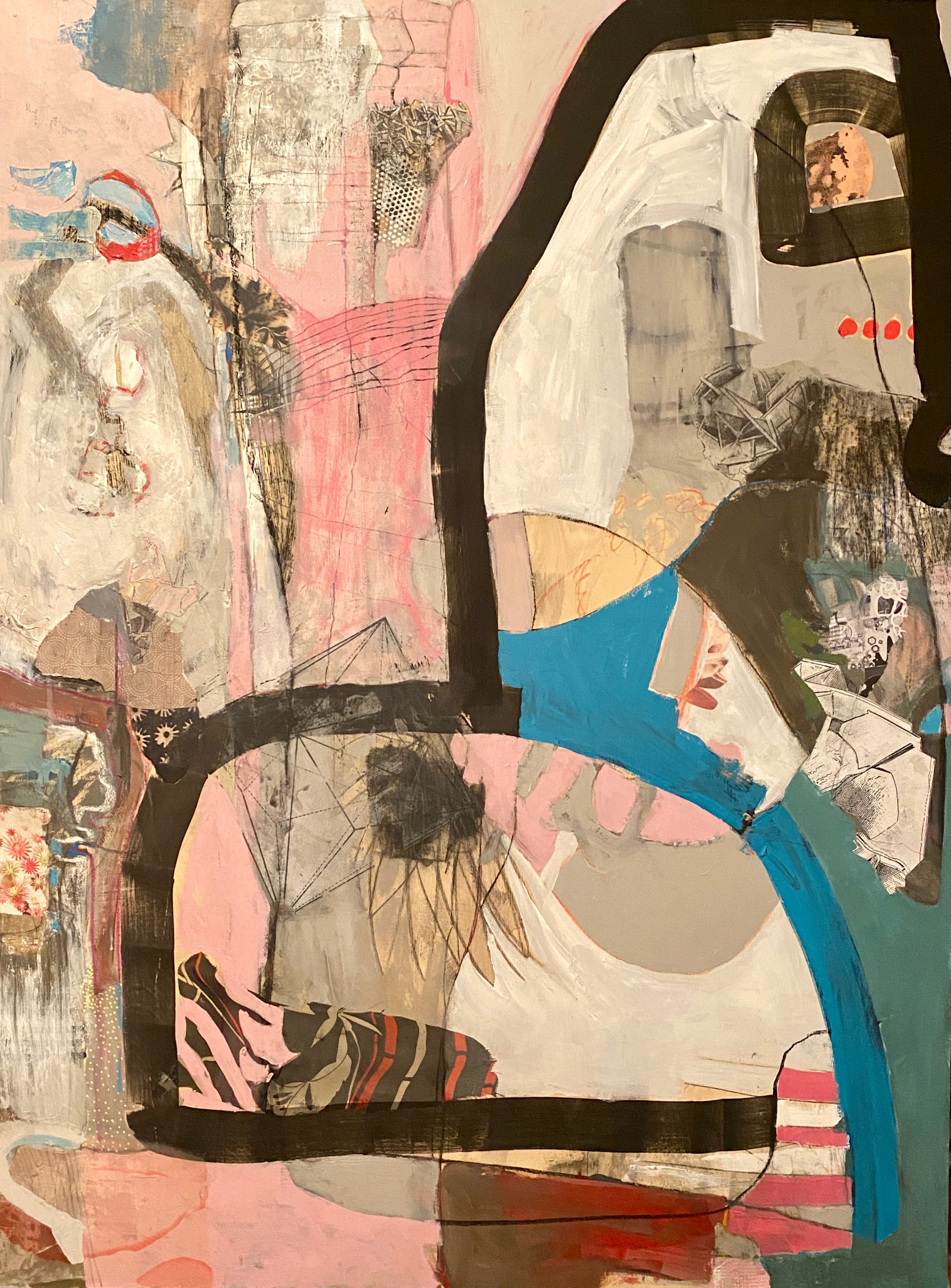  Fragmentation and Repair II, mixed media on wood panel, 36x48 