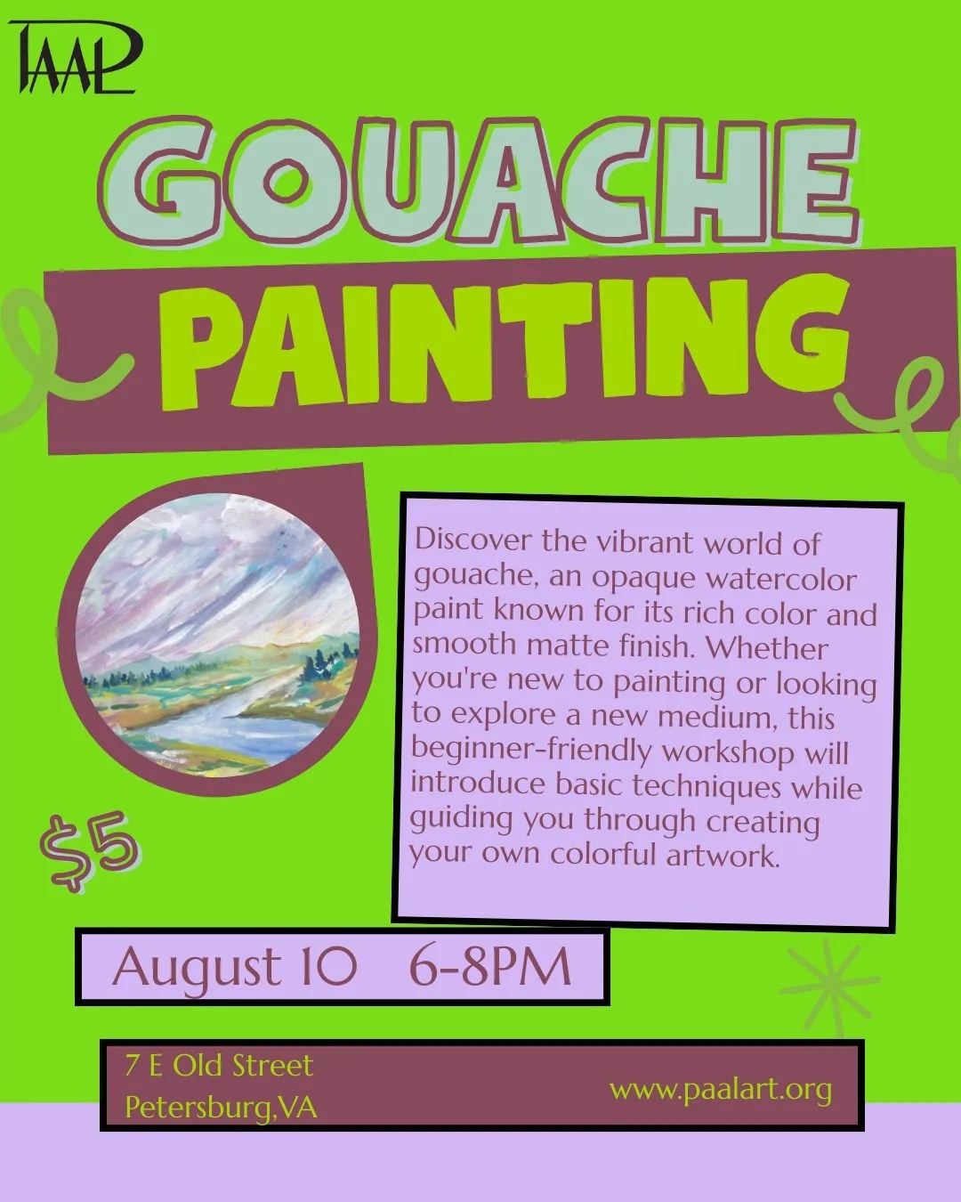 Gouache Painting Workshop August 10