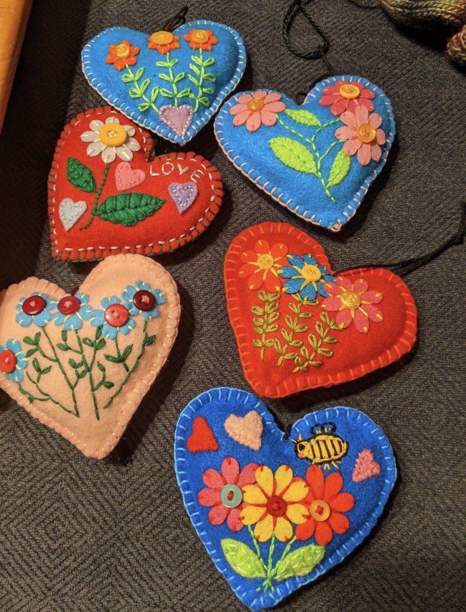 Felt Heart Ornaments Class 