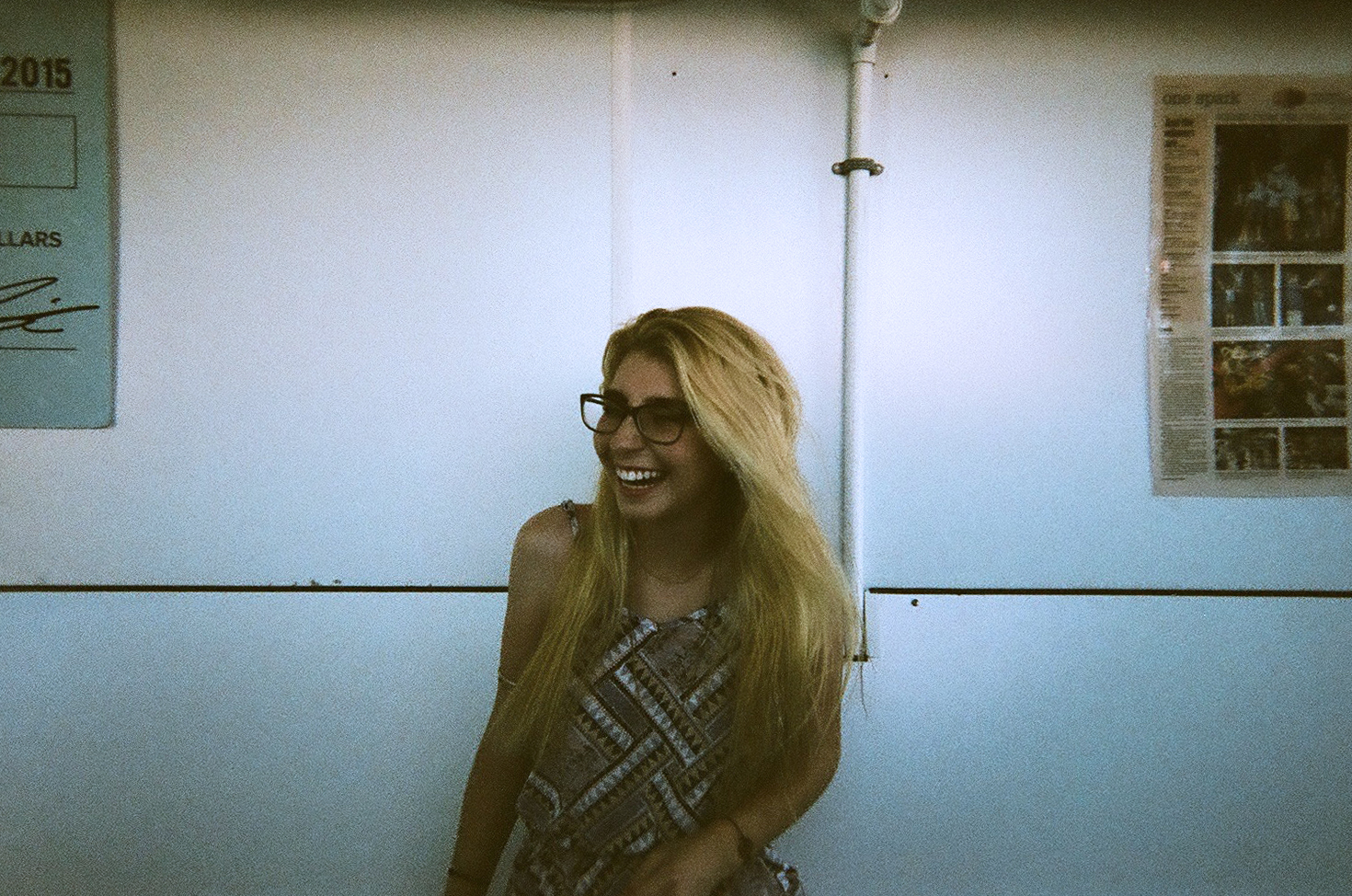 Inside a food-truck shaped refrigerator (yes, that's right) to cool down at Big Guava Music Festival (May 2015)