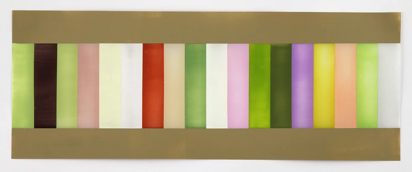 Each of the colors of spring, cocooned by all of the colors of spring. 9 x 24 inches, 2014