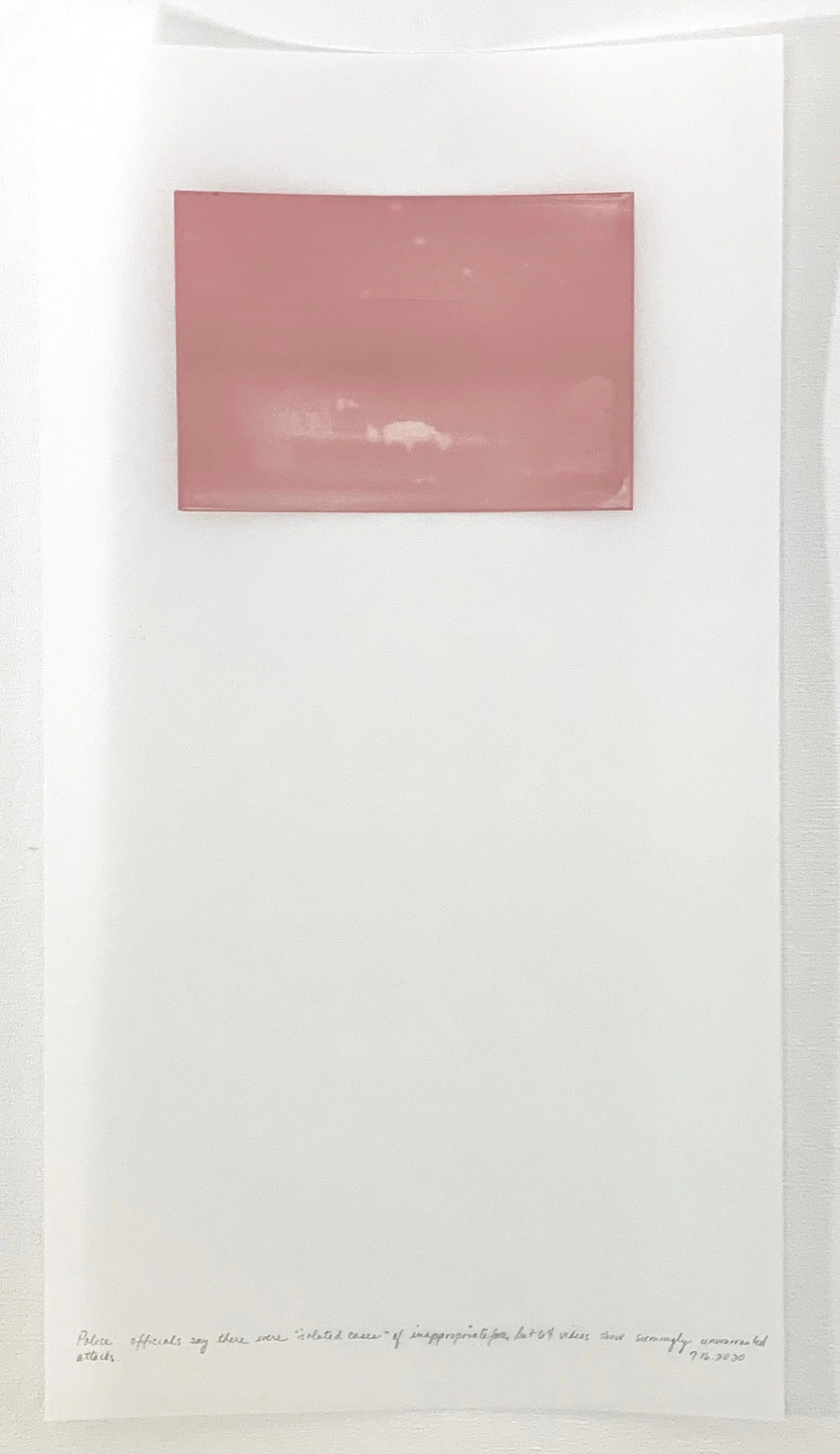 A Week in Times  - 2020 Acrylic on polyester resin film, 22 x 12 inches  
Police officials say there were “isolated cases” of inappropriate force. But 64 videos show seemingly unwarranted attacks.7.16.2020