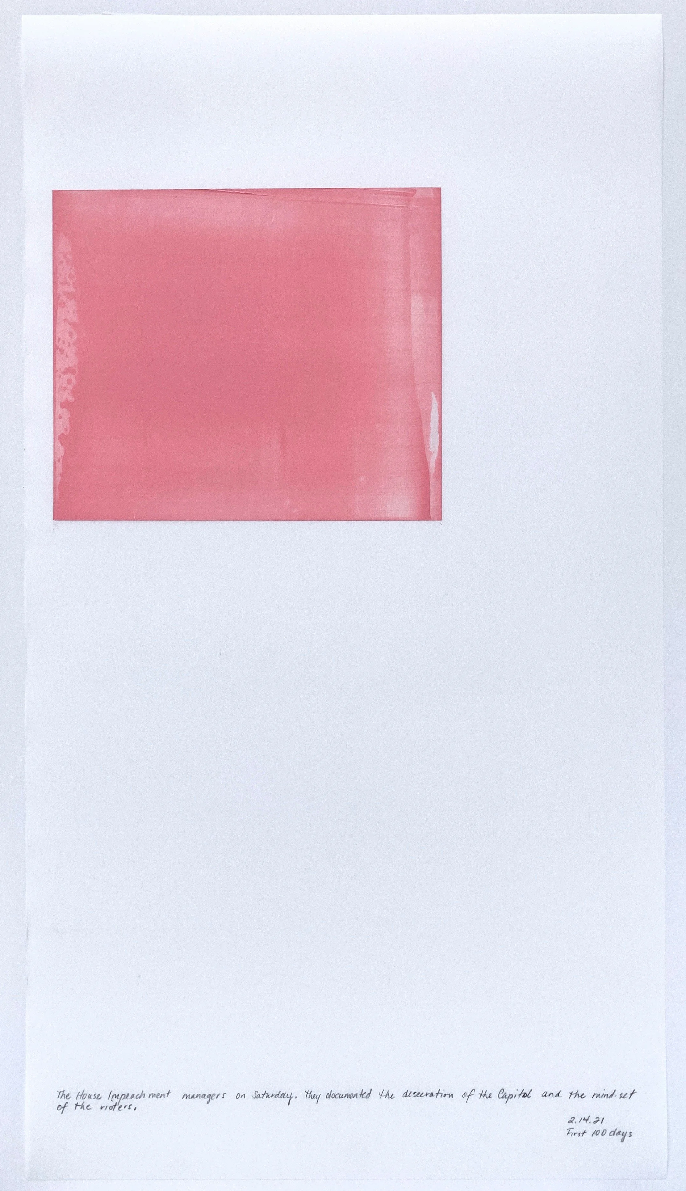 A Week in Times  - 2021 Acrylic on polyester resin film, 22 x 12 inches  
The House Impeachment Managers on Saturday. They documented the desecration of the Capitol and the mind-set of the rioters. 2.14.2021