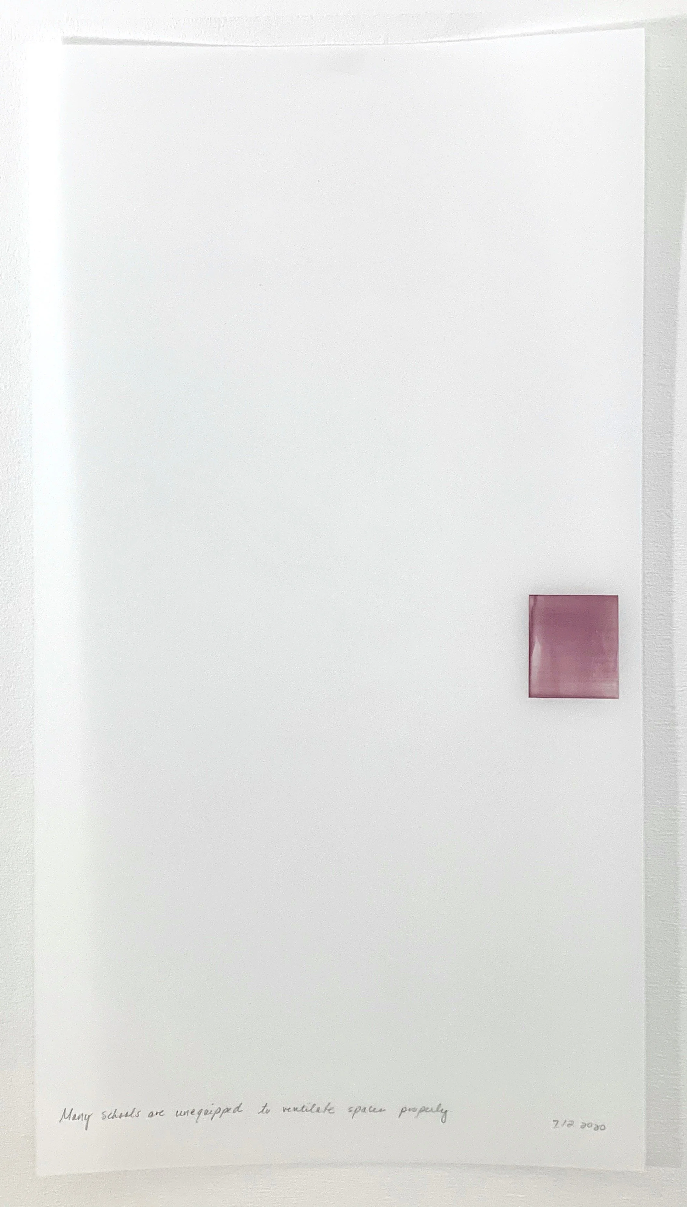 A Week in Times  - 2020 Acrylic on polyester resin film, 22 x 12 inches    
Many schools are unequipped to ventilate space properly 7.12.2020