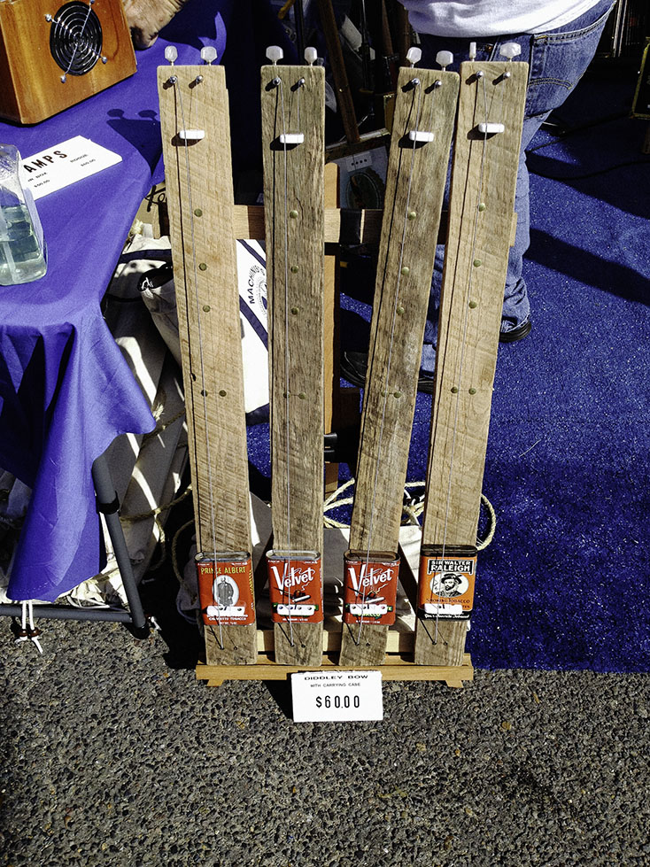 2 string diddley bows in a market stall in Helena, Arkansas 