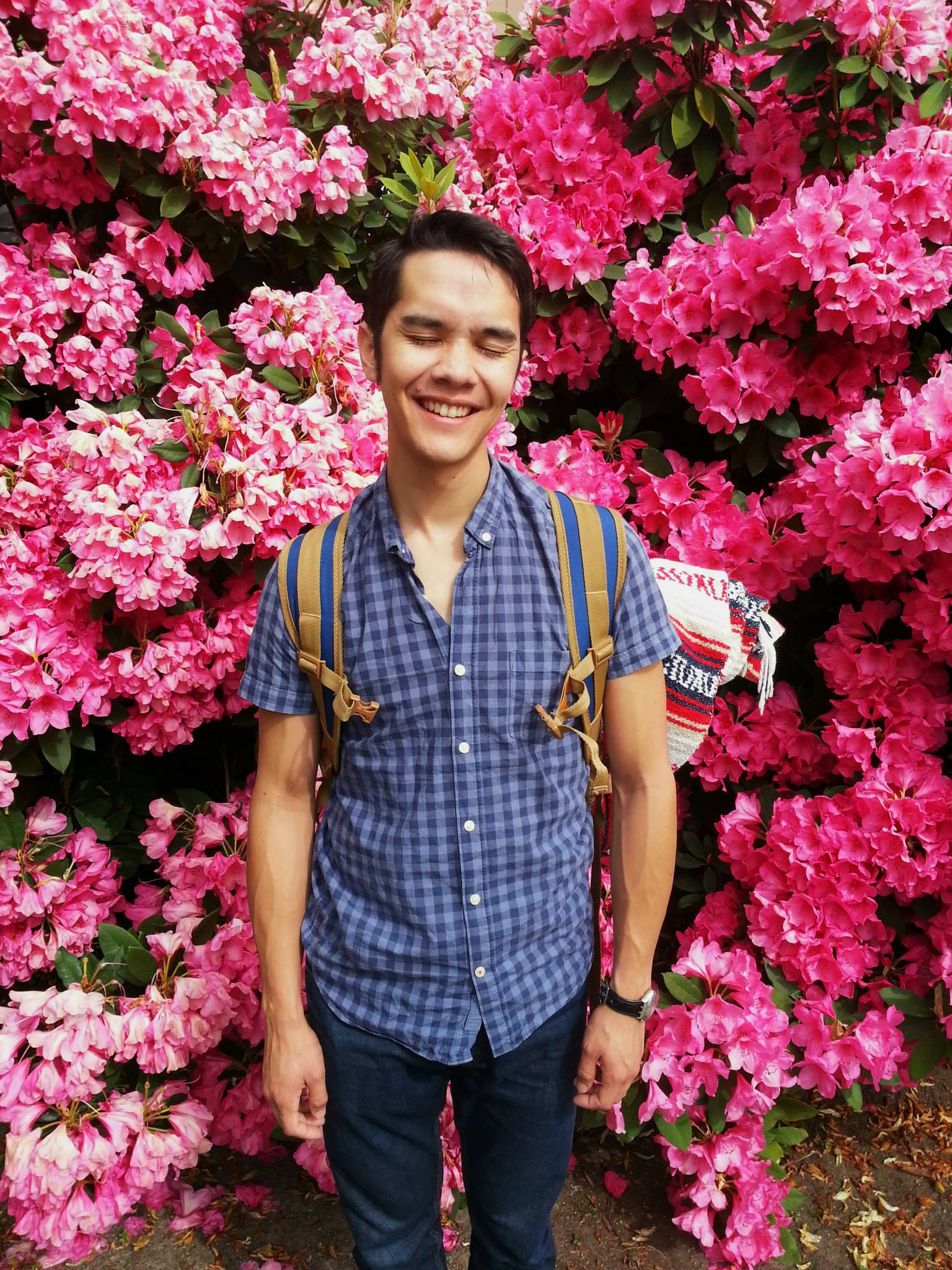 With bougainvillea in Seattle, 2014
