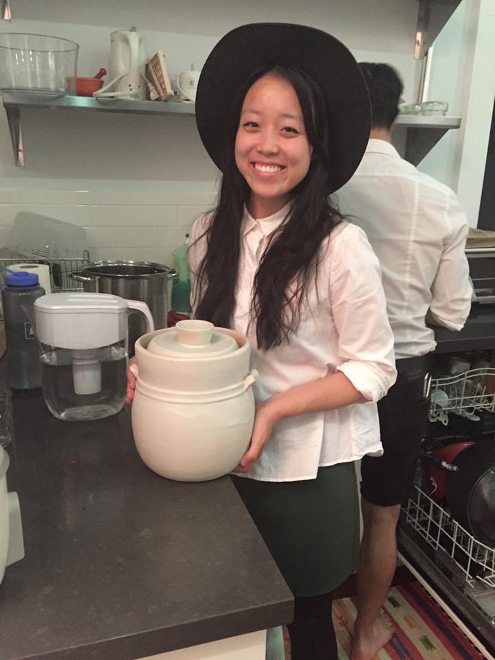 Ready to open our first batch of kimchi, 2015