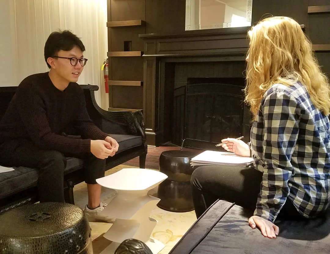  Qingshan Wang in conversation with curator Mary Harrison