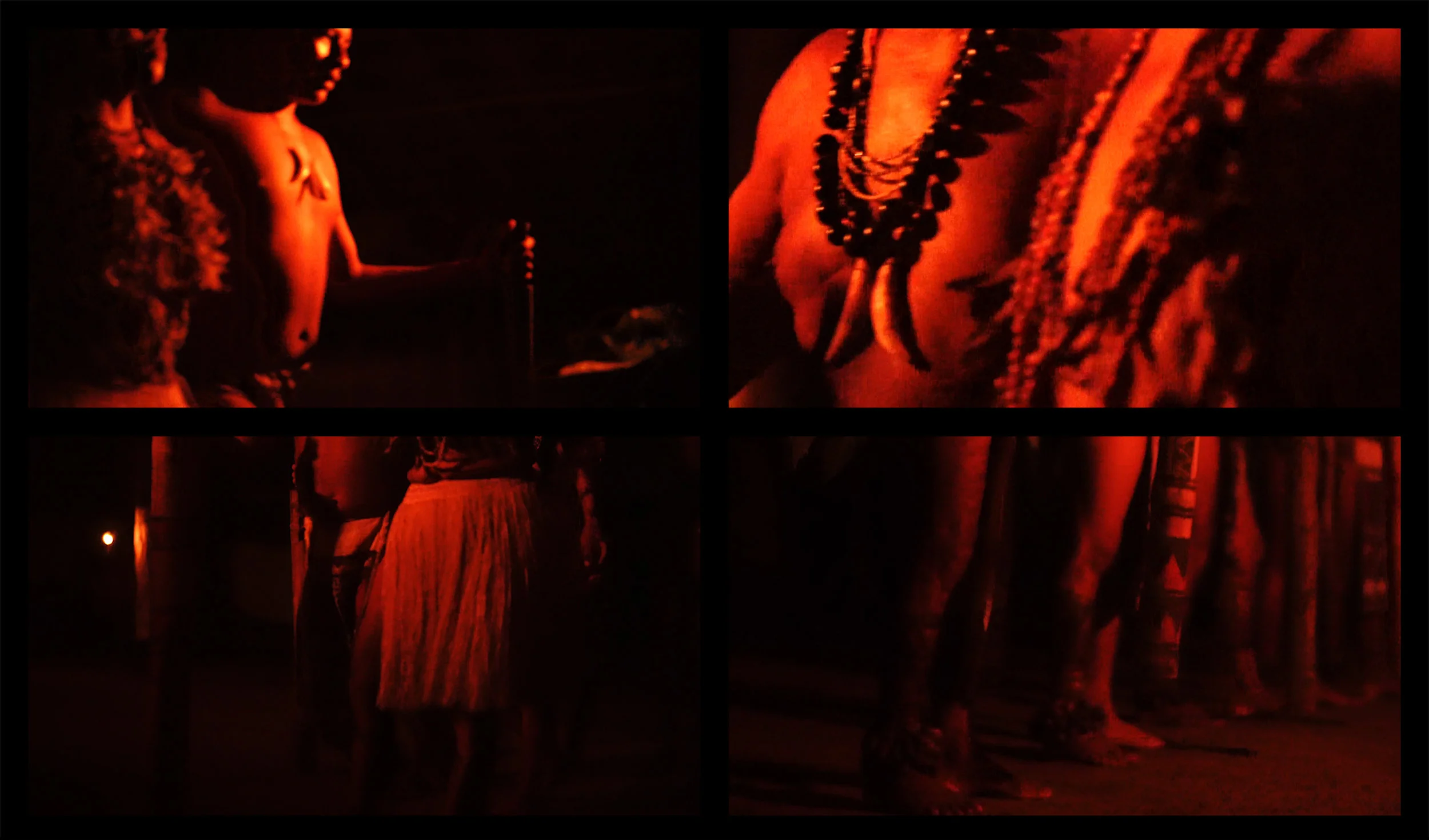 The Fire Ritual Dystopia of a Jungle city, and the Human of Nature , 27 minutes loop, 4 screen Installation film 2019