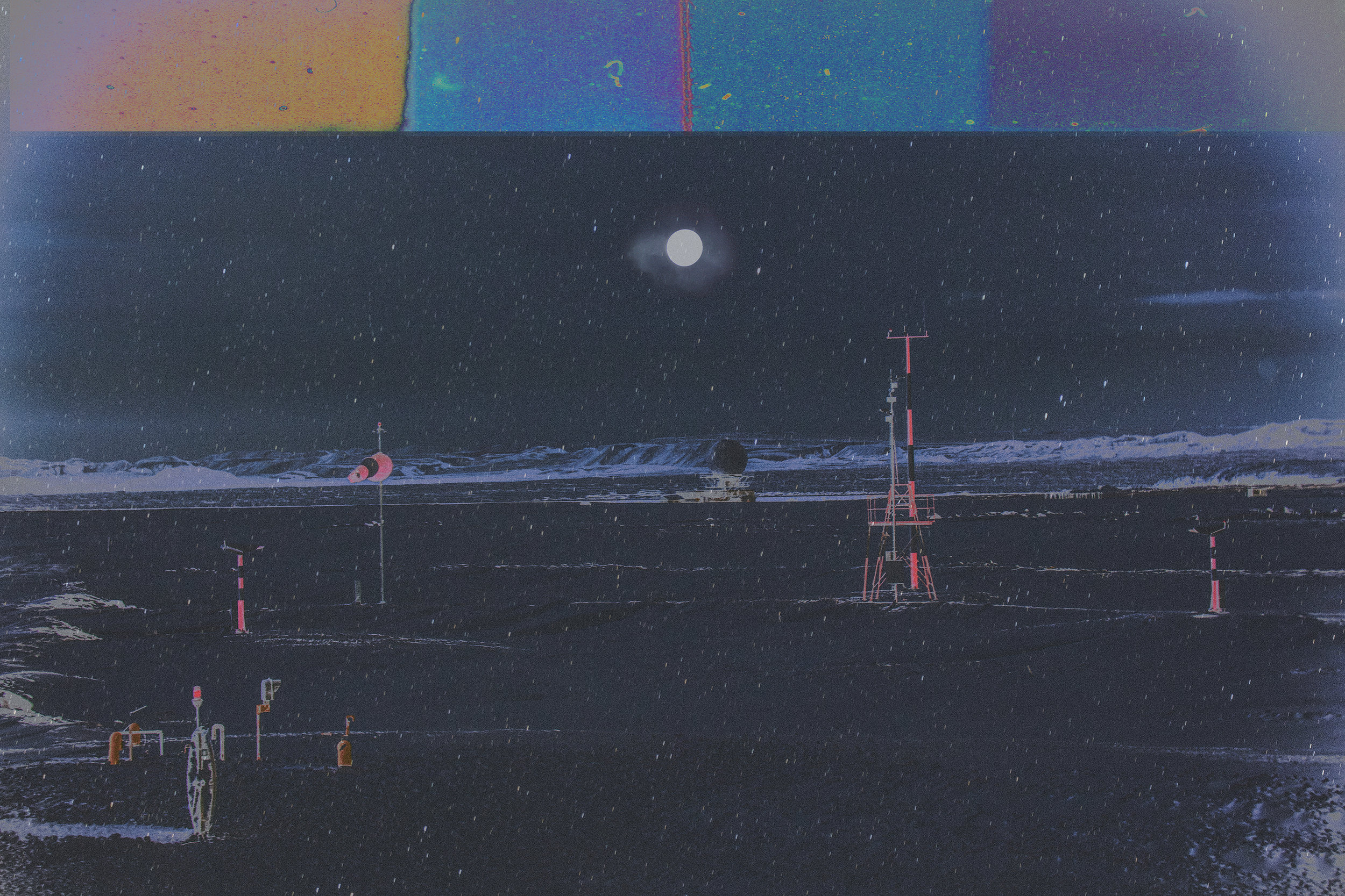 Weather Station , 36 x 24 inches, 2019 Medium format digital with negative film alternative process and telescope image.