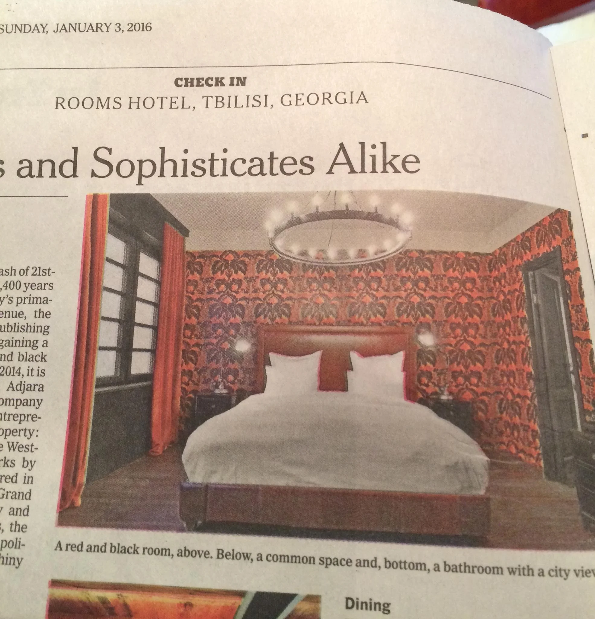 New York Times :Travel Section:  Jan. 3