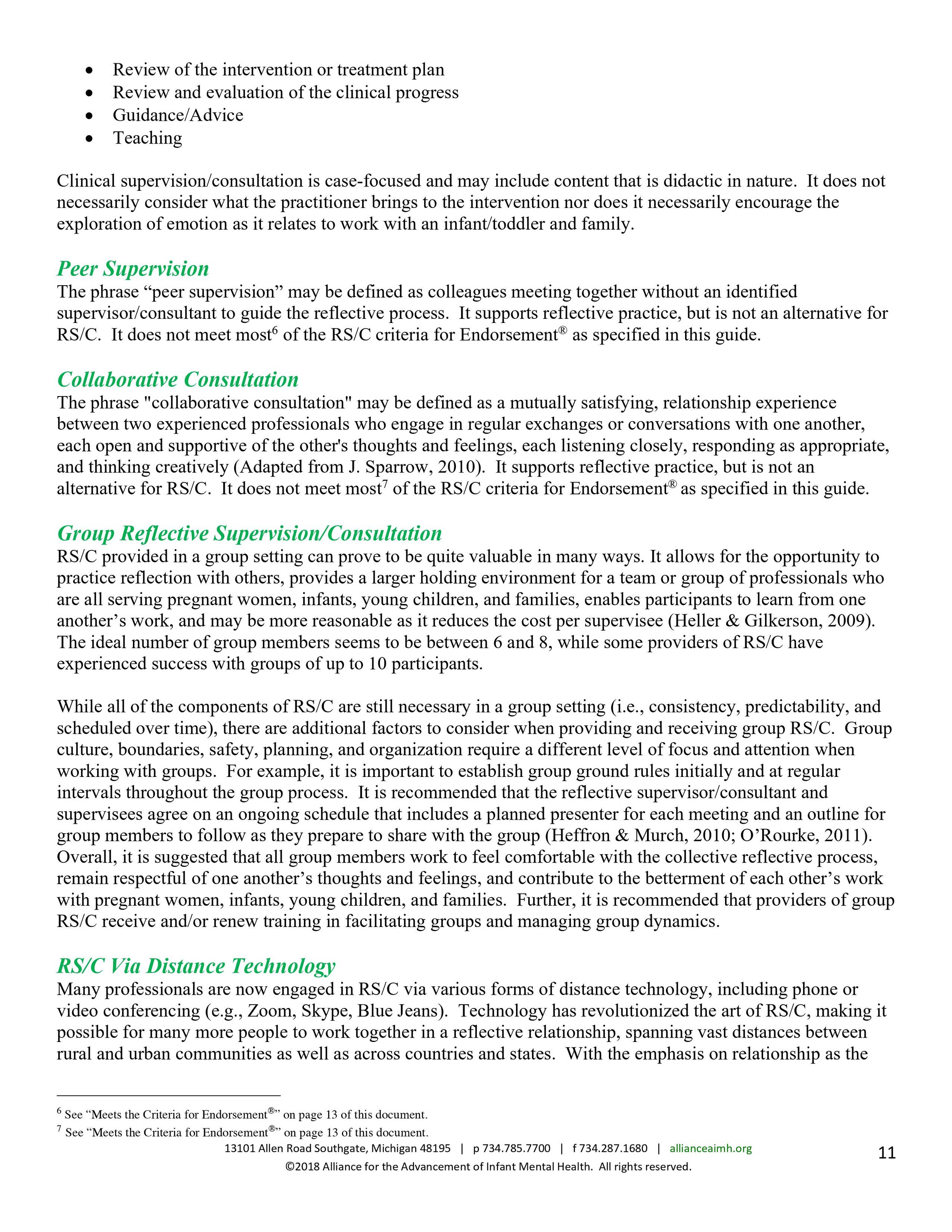 Best Practices / Reflective Supervision Guidelines — AKAIMH