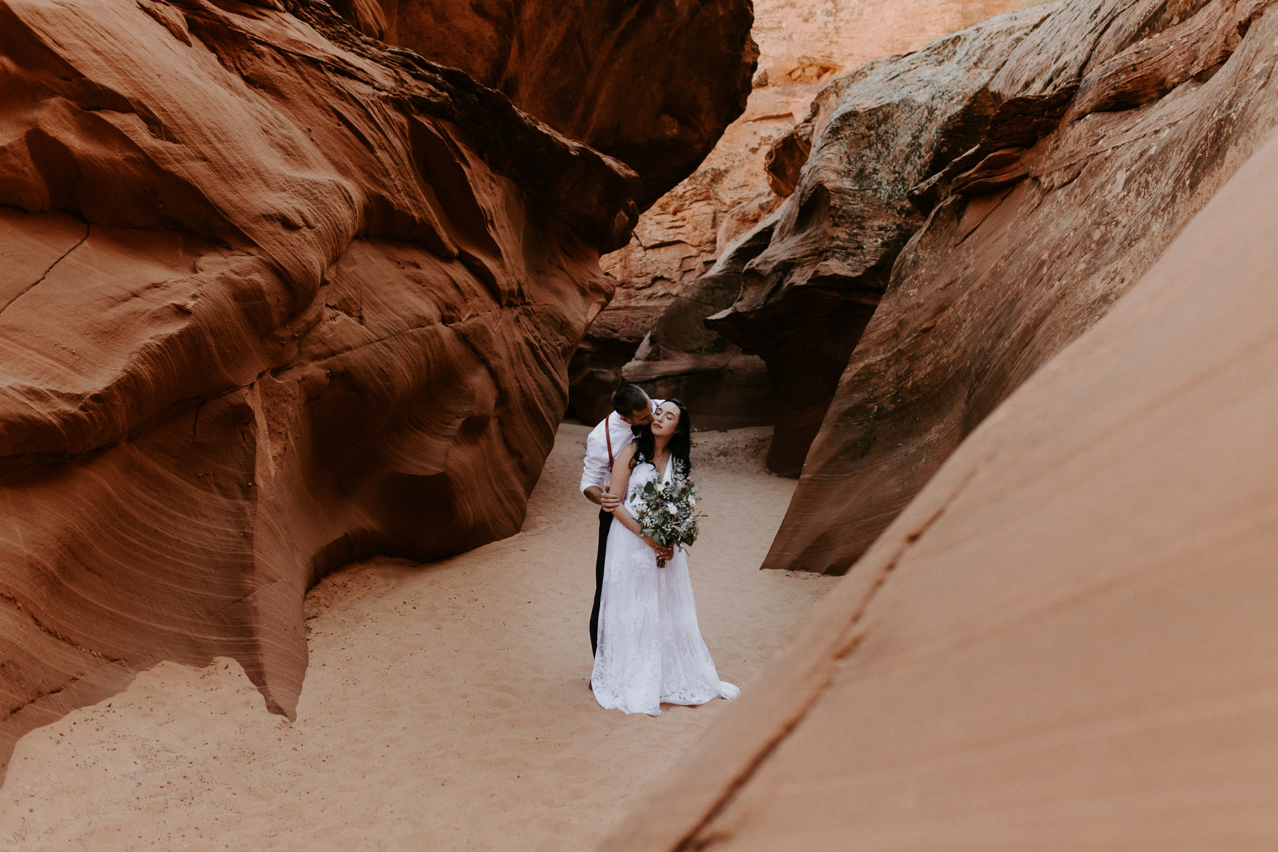 Elopement at Waterholes Canyon in Page Arizona