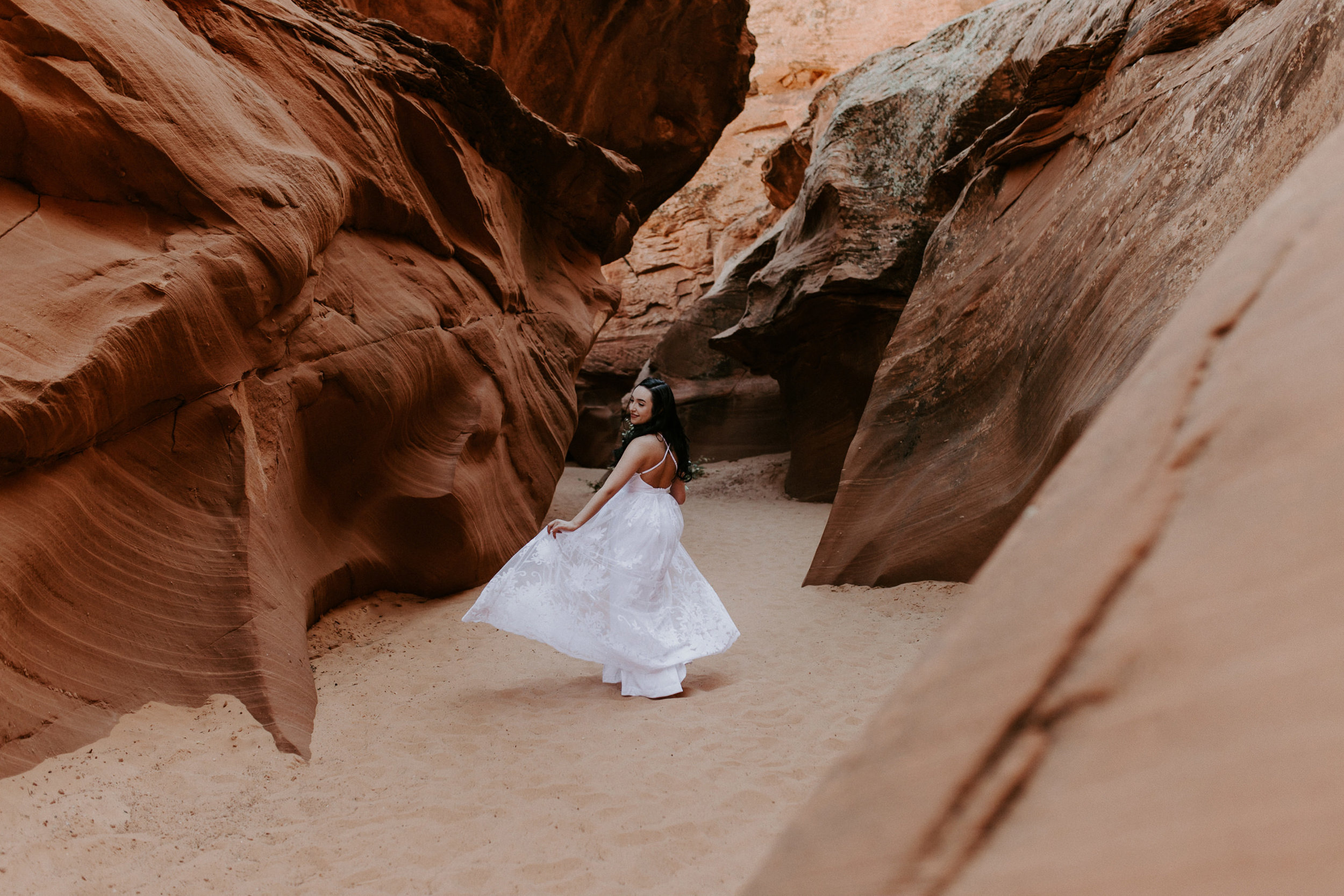 Elopement at Waterholes Canyon in Page Arizona