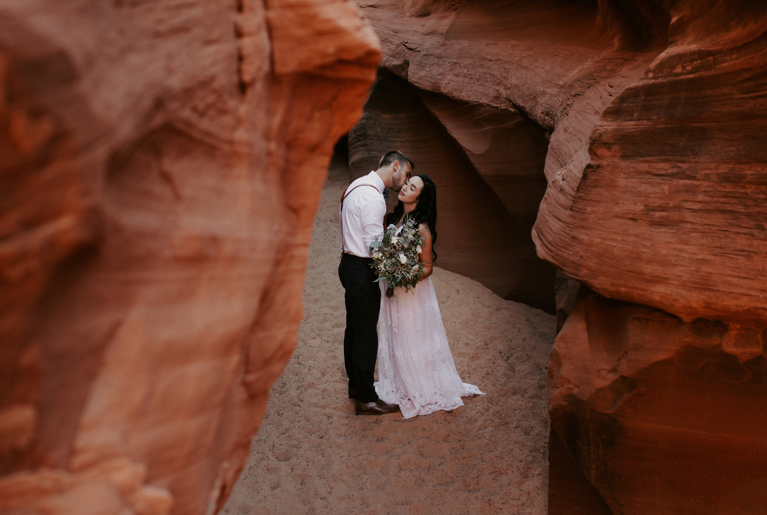 Elopement at Waterholes Canyon in Page Arizona