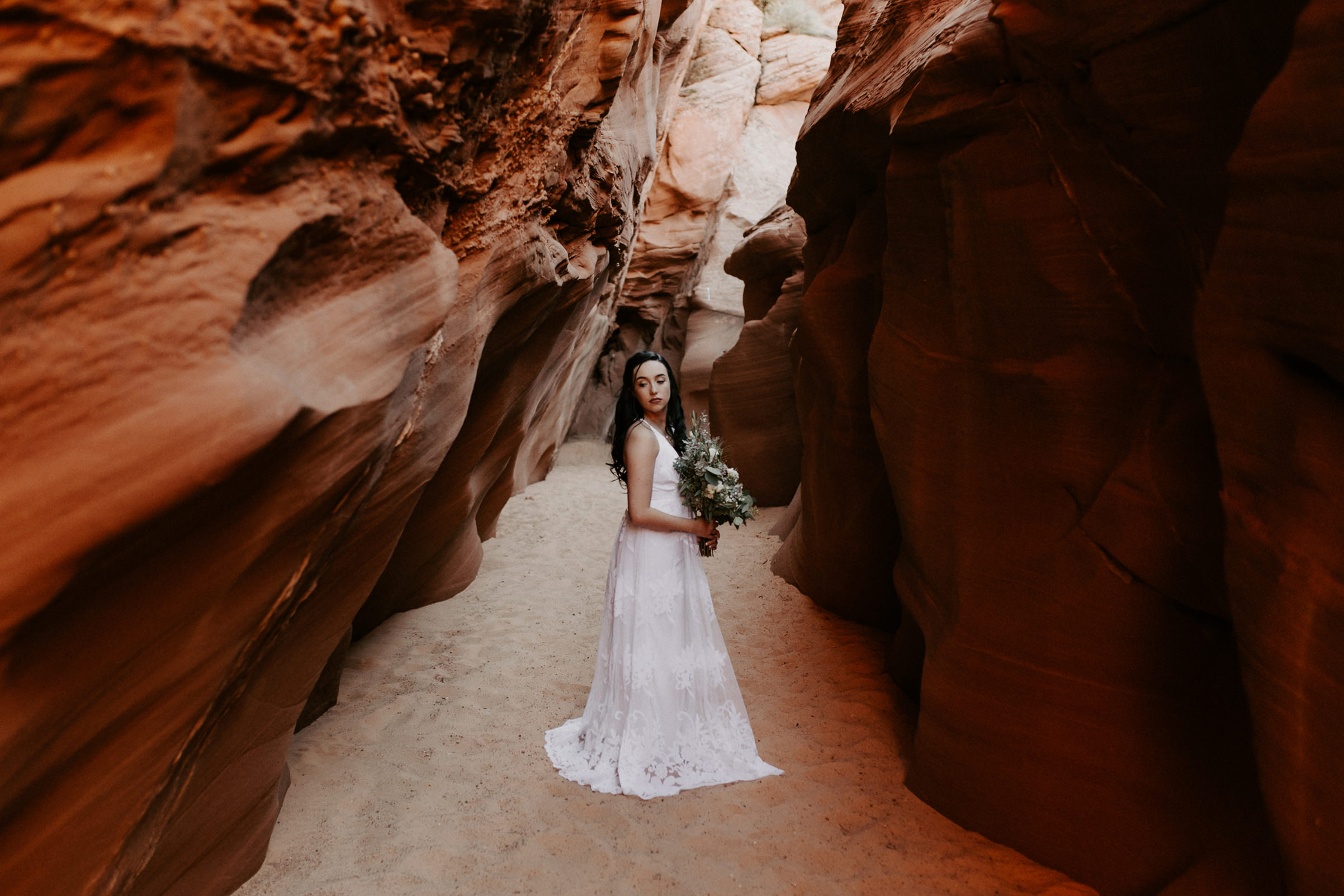 Elopement at Waterholes Canyon in Page Arizona