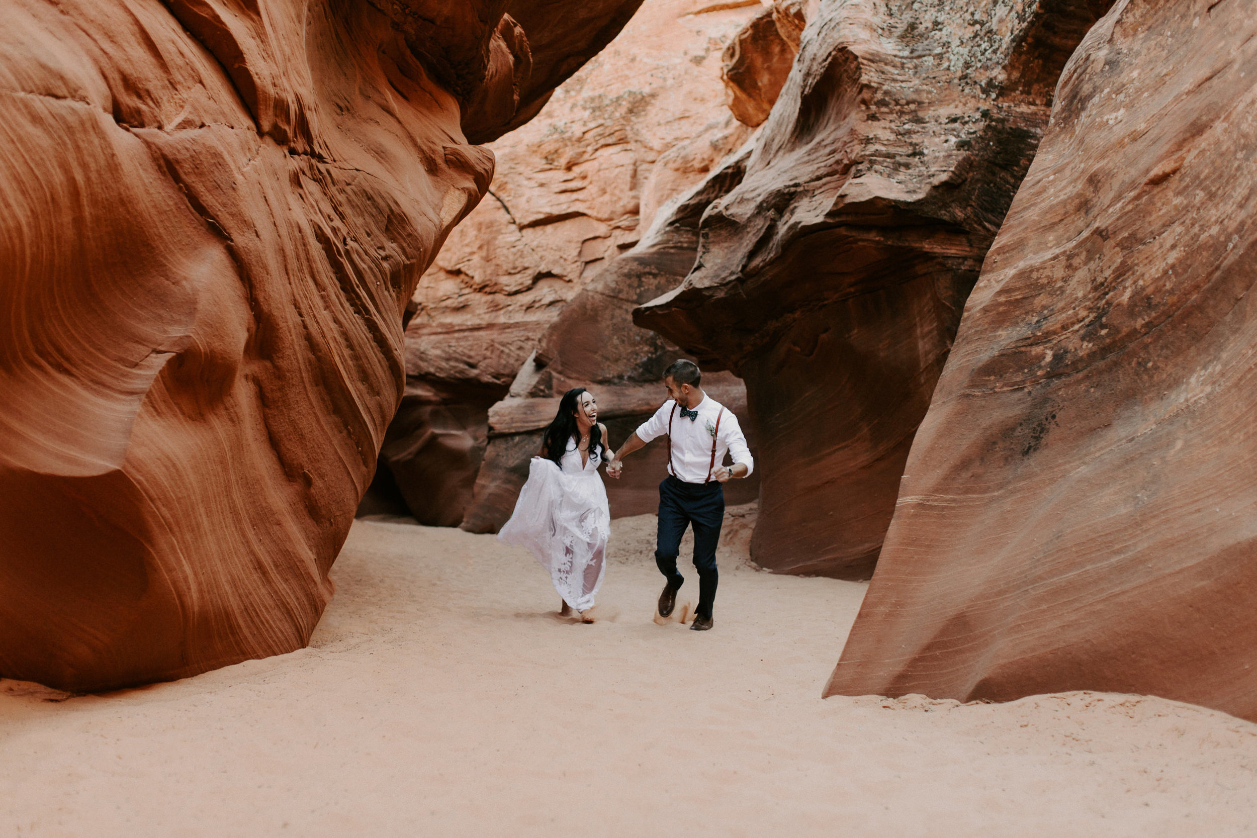 Elopement at Waterholes Canyon in Page Arizona