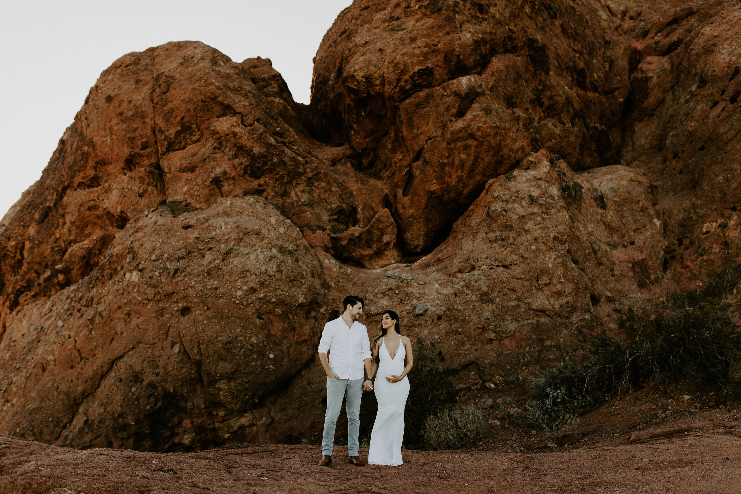 Maternity Surprise Proposal at Hole in the Rock at Papago Park in Phoenix, Arizona