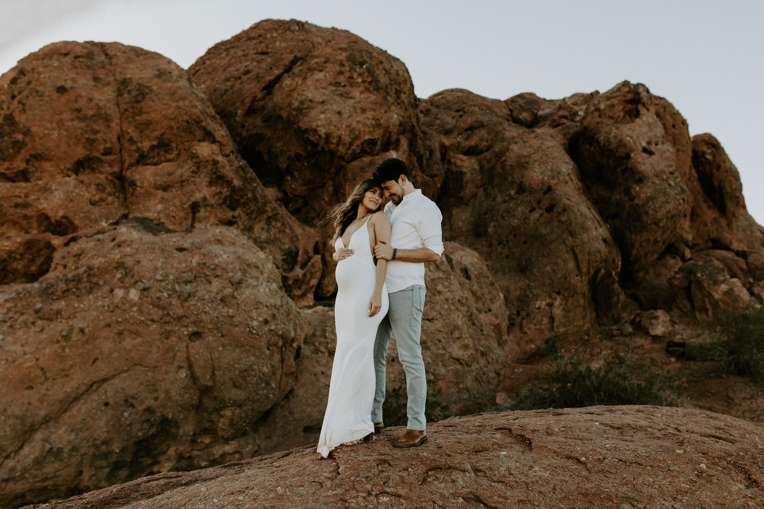 Maternity Surprise Proposal at Hole in the Rock at Papago Park in Phoenix, Arizona