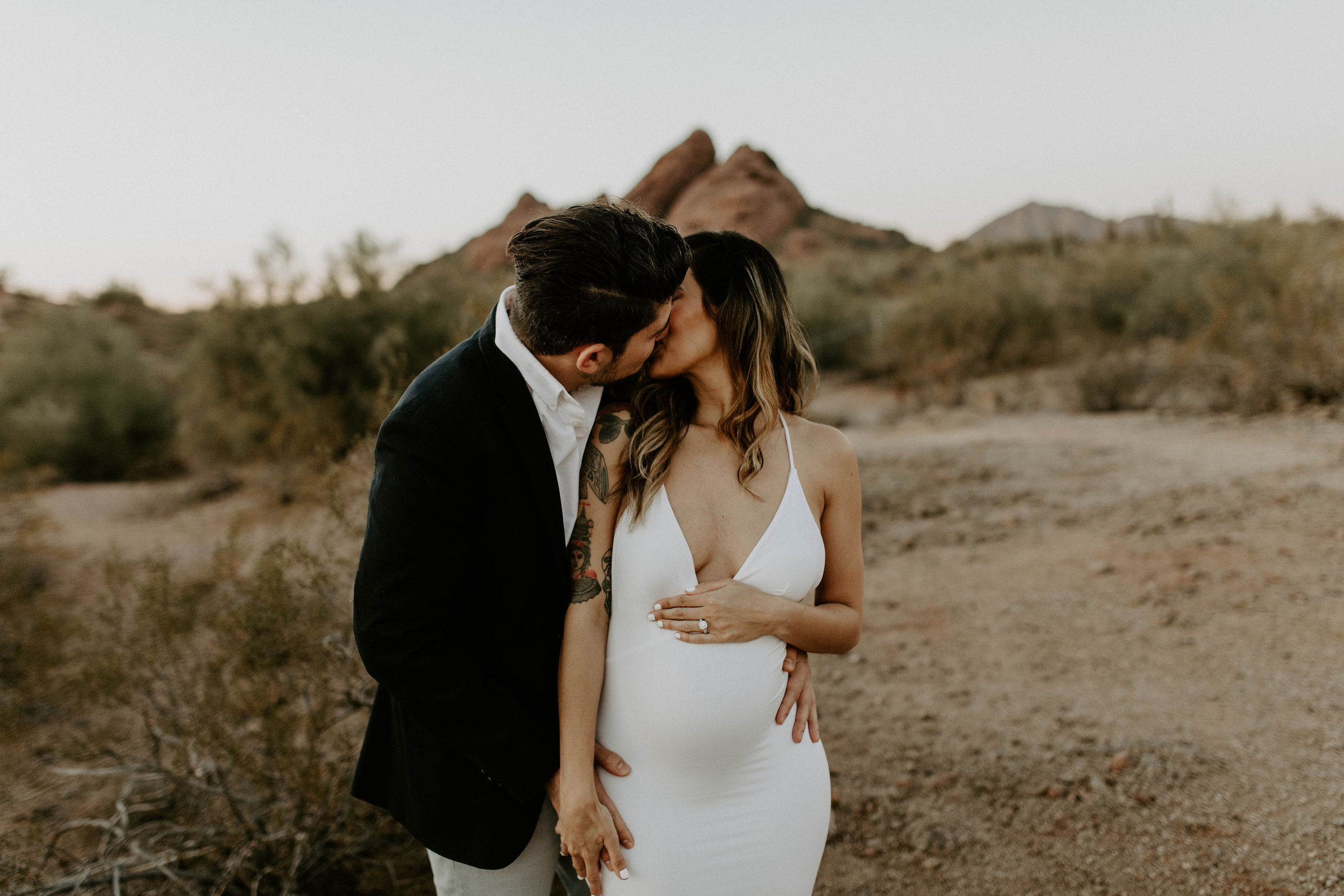Maternity Surprise Proposal at Hole in the Rock at Papago Park in Phoenix, Arizona
