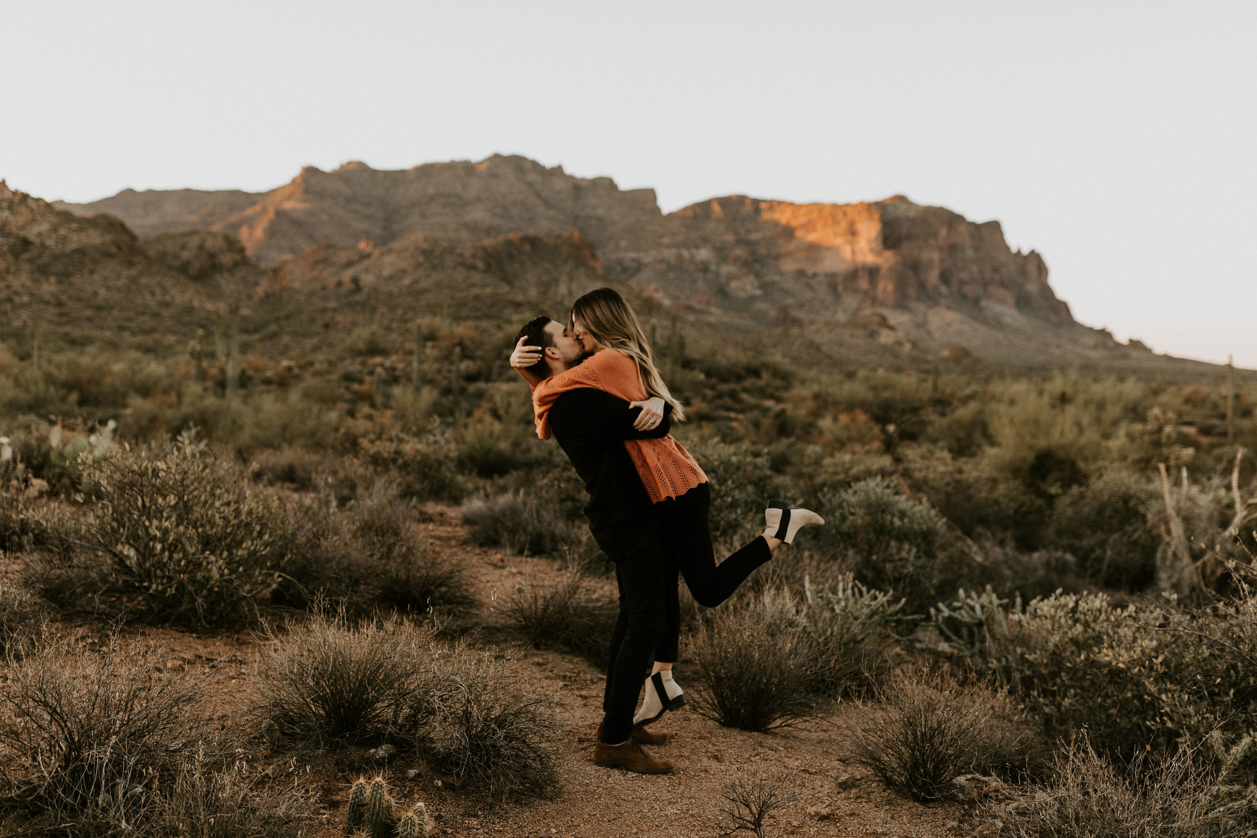 Superstition Mountains in Arizona Desert