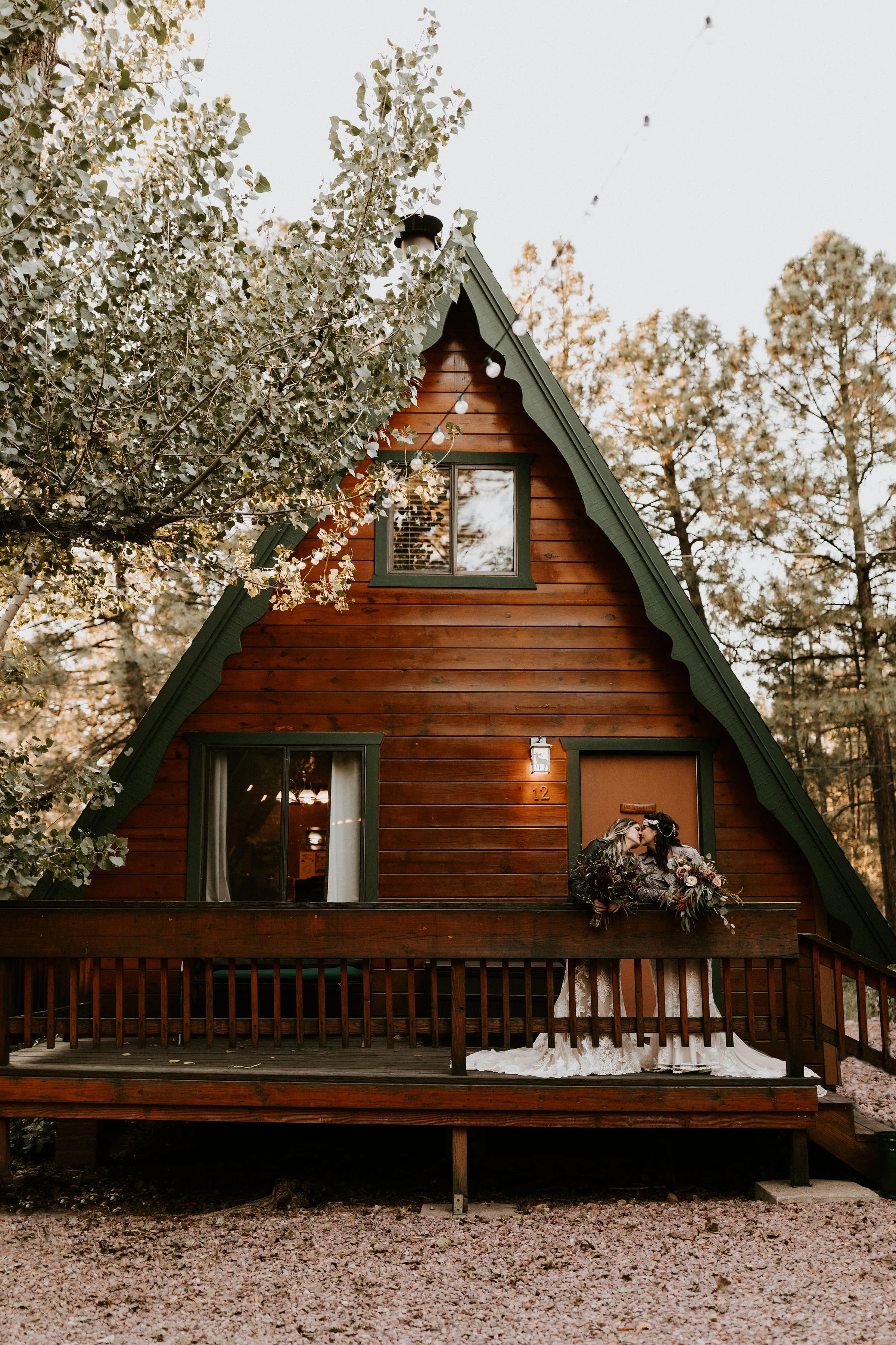 A-frame Cabins on Strawberry Hill in ArizonaCouple at A Frame Cabin in Strawberry Hill, Arizona