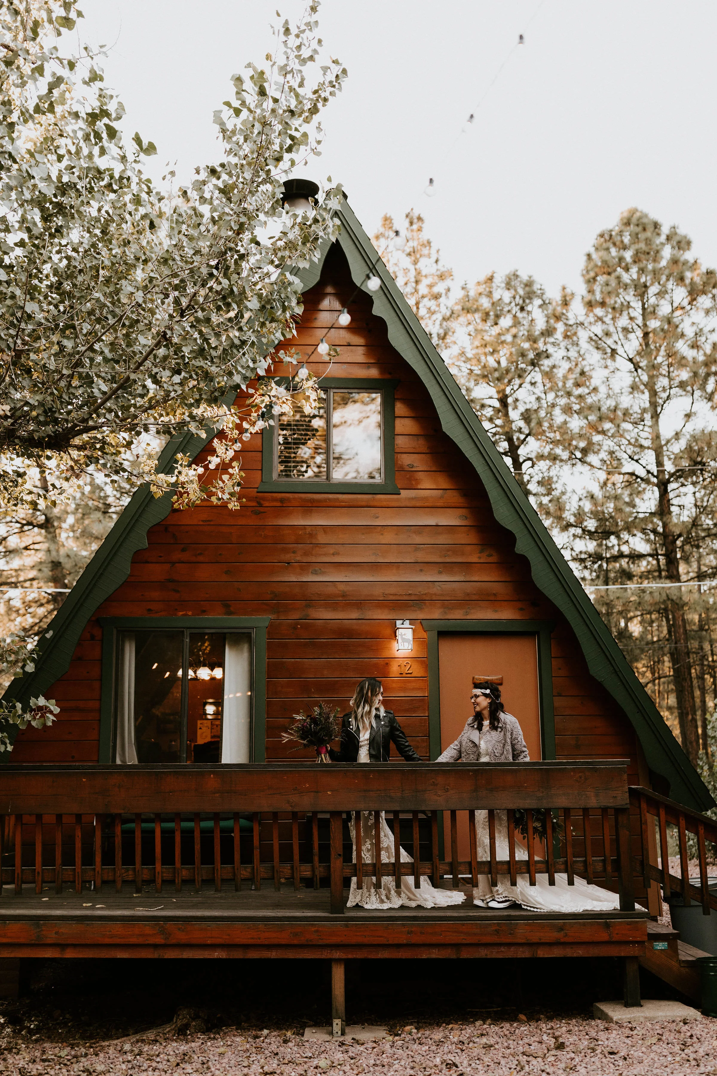 Couple at A Frame Cabin in Strawberry Hill, Arizona