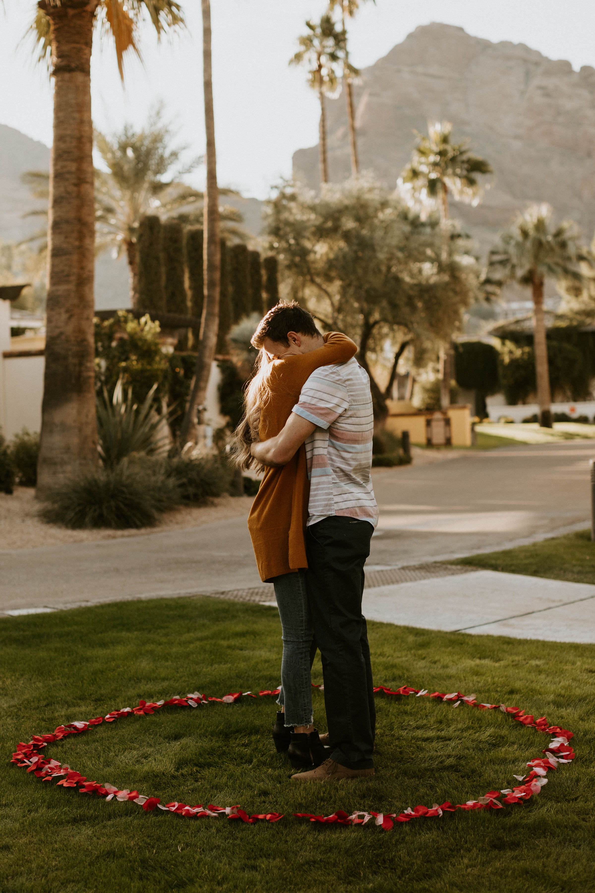 Surprise proposal at Omni Resort at Camelback Mountain in Scottsdale Arizona