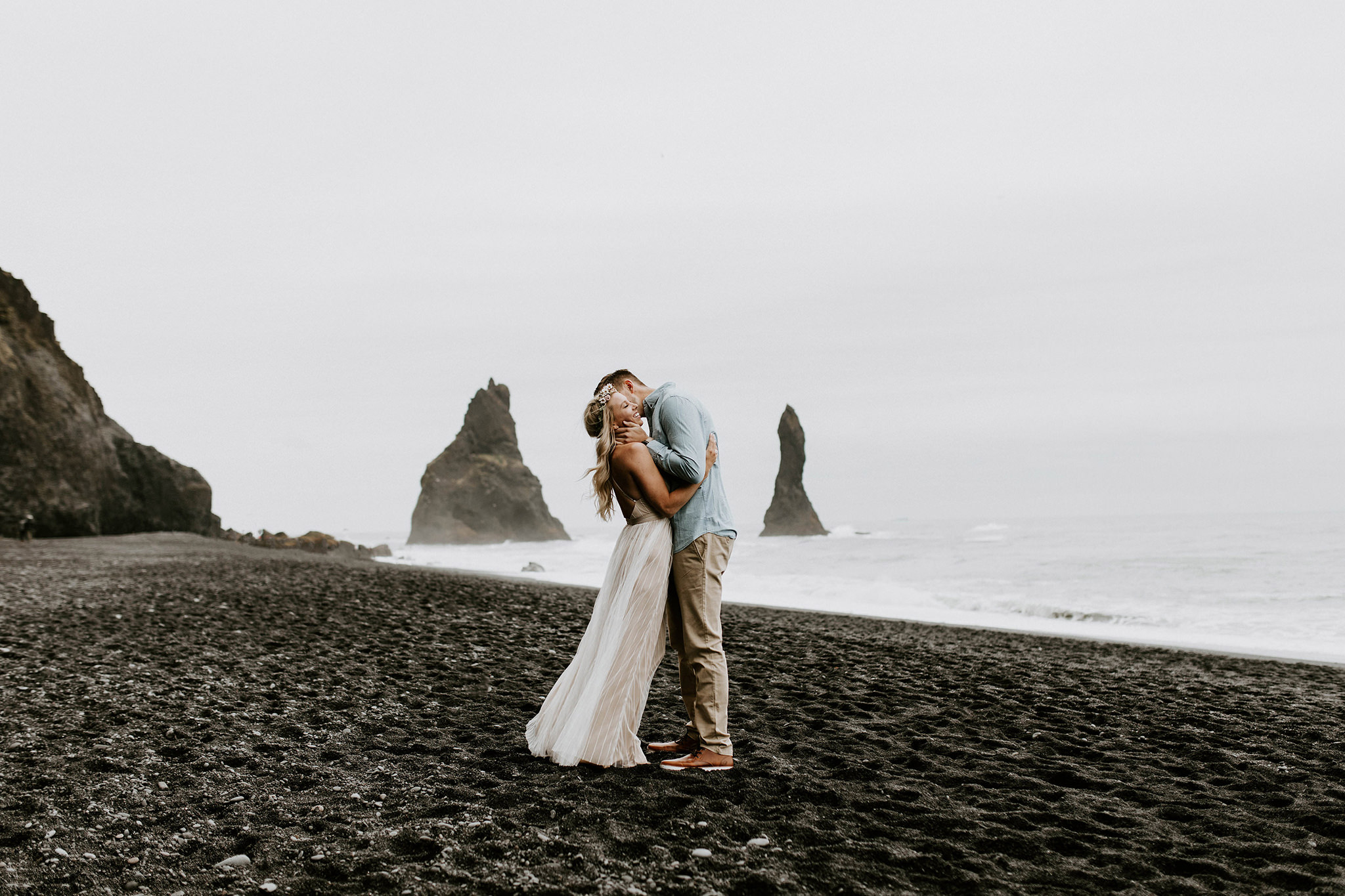 Black Sand Beach In Vik Iceland Engagement Session