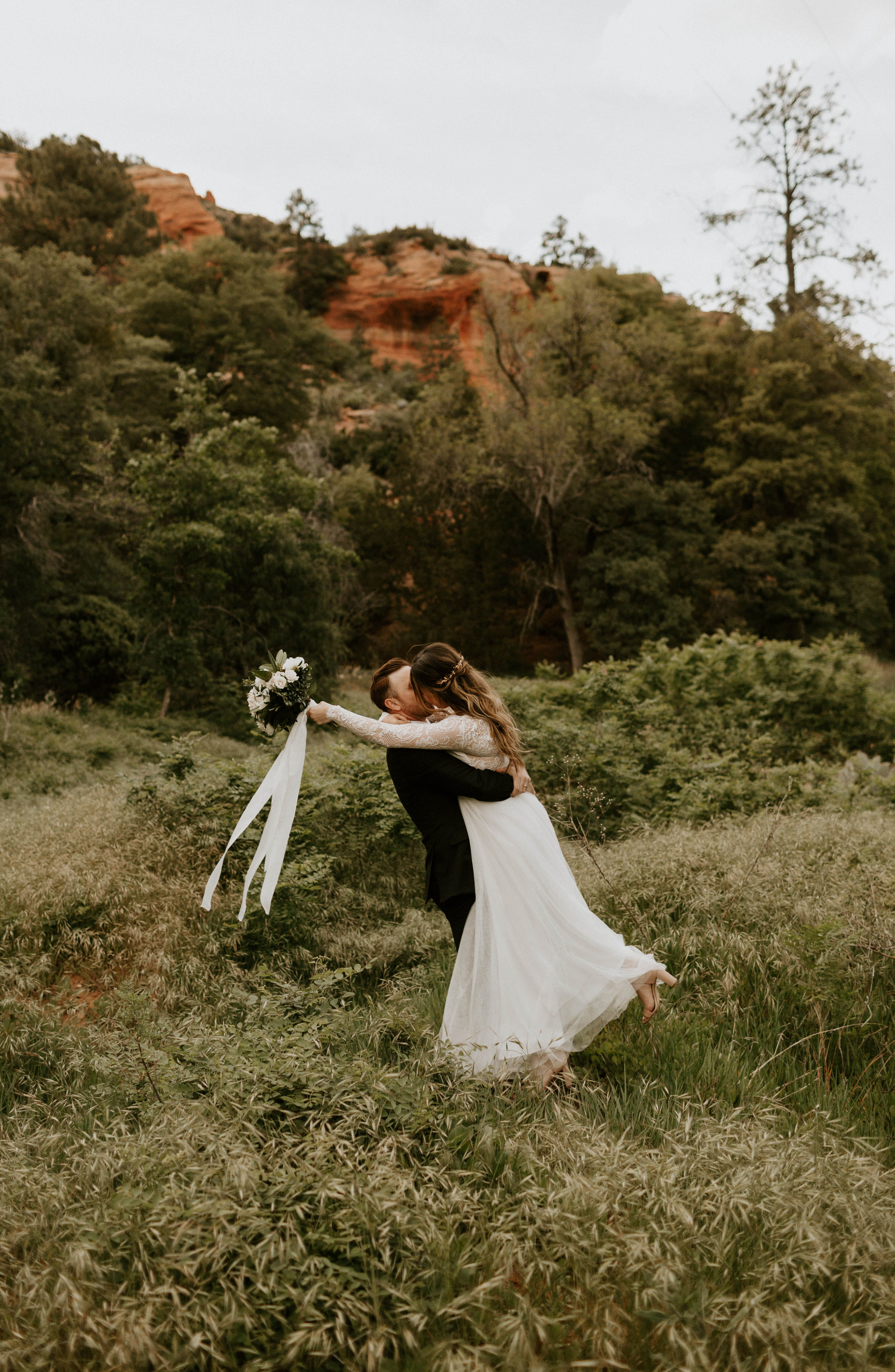 Intimate Wedding Slide Rock State Park in Sedona, Arizona 