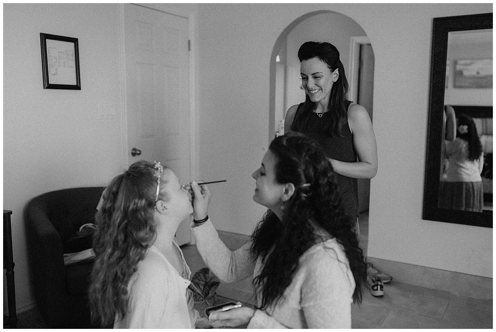 bride getting ready for elopement in page, arizona