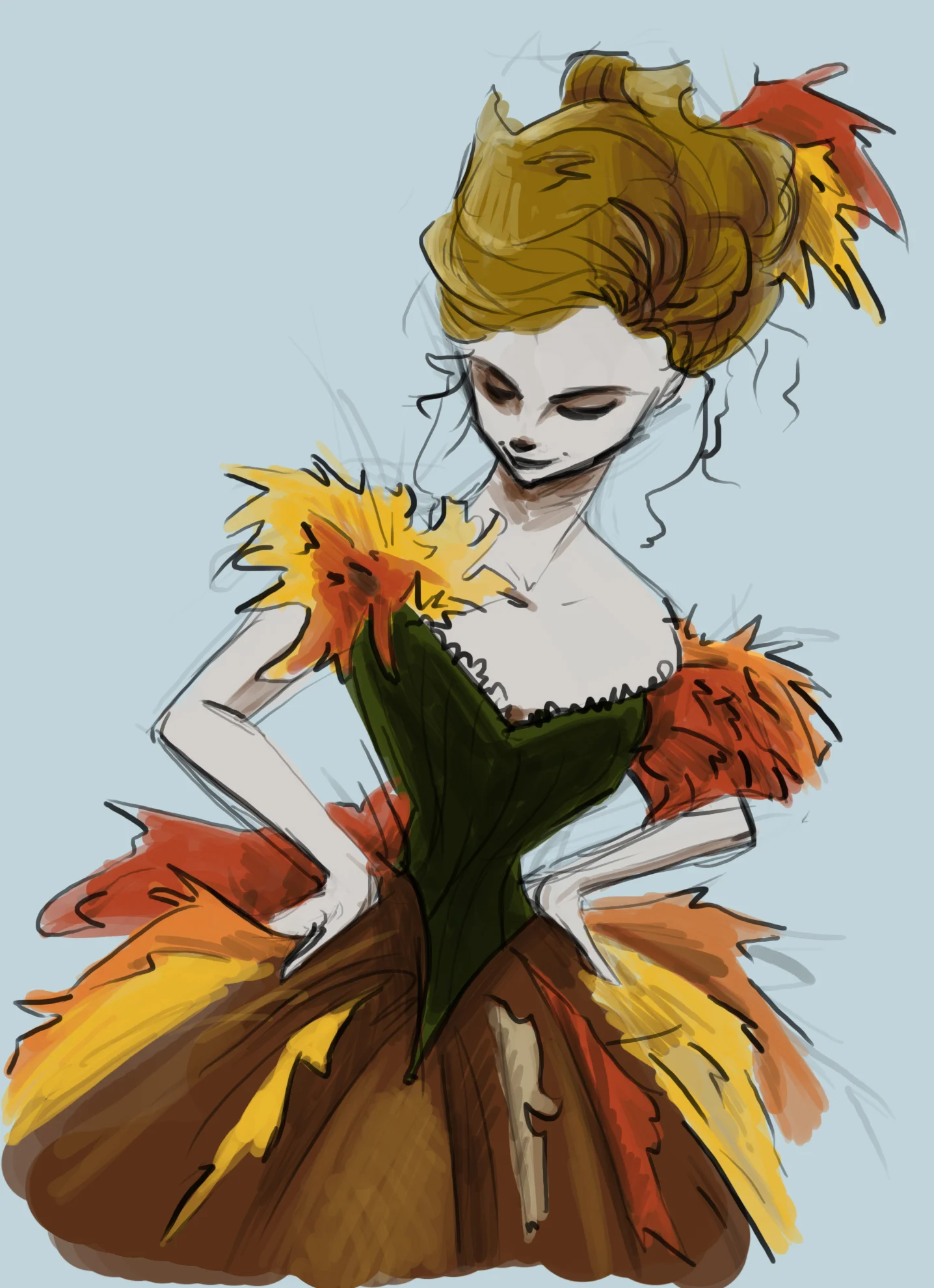 Halloween Art Challenge, Day 1 - Fall Leaves