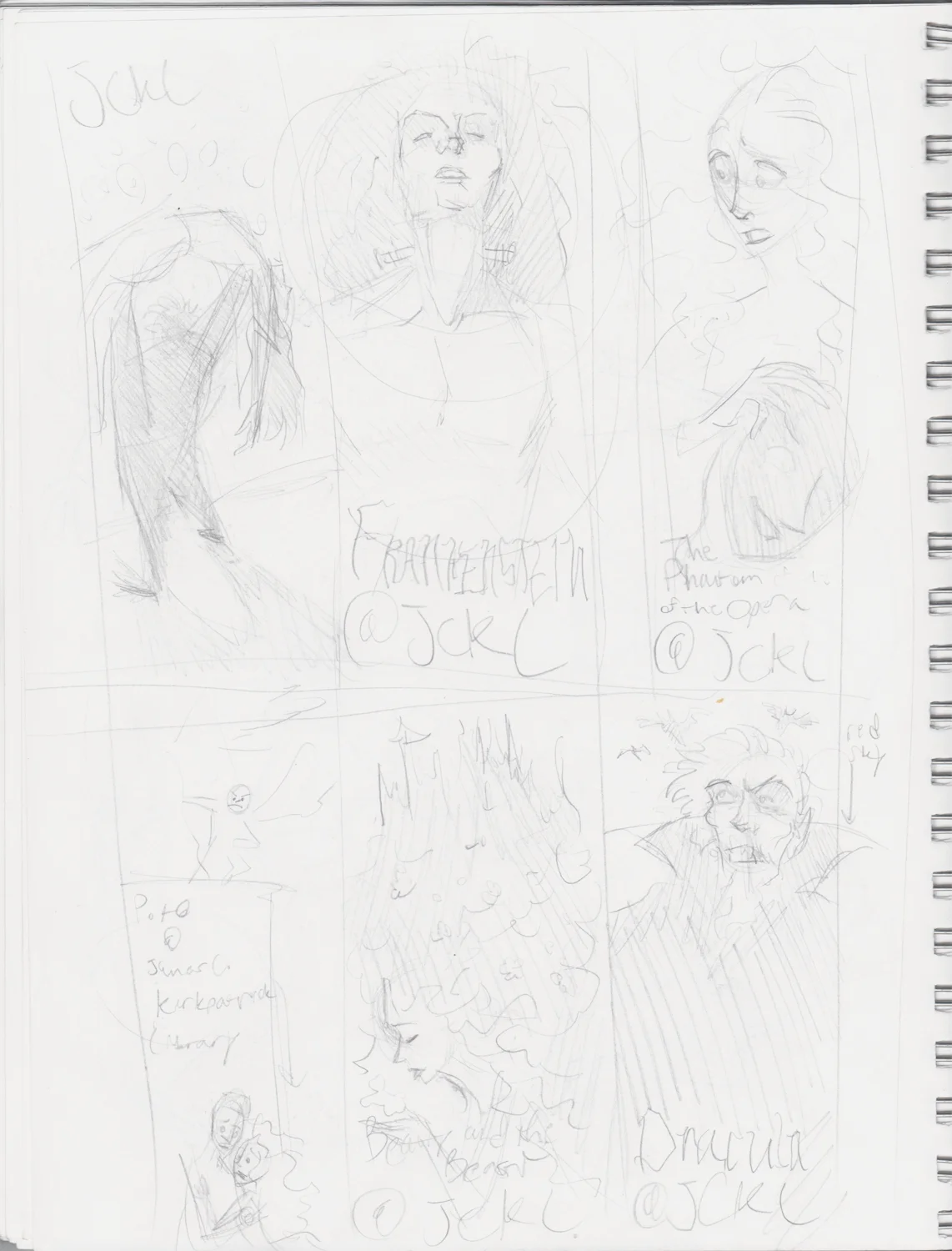 Library bookmark thumbnails for Illustration class 2014