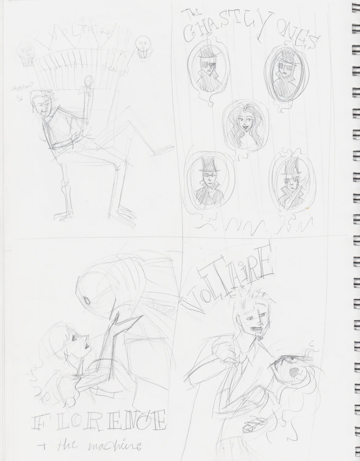 Imagined concert poster thumbnails for Illustration class 2014