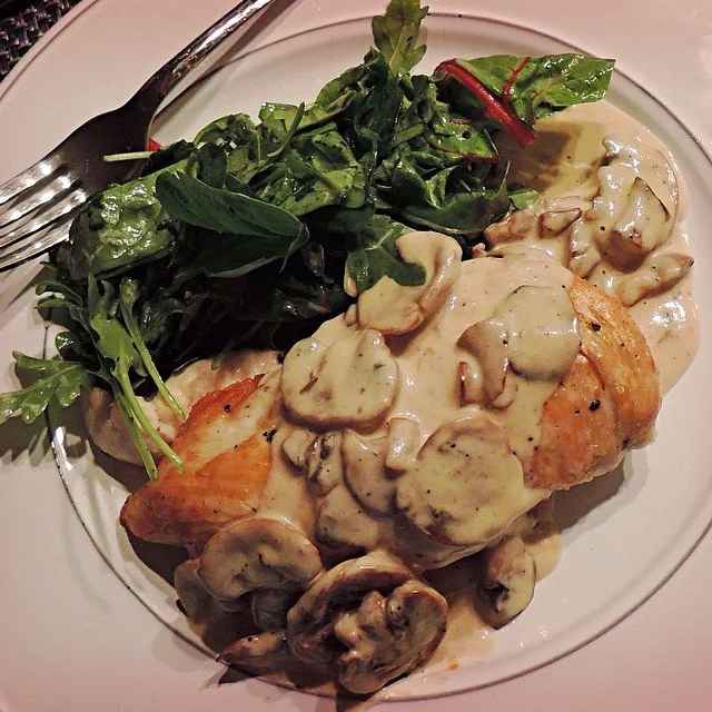 Seared chicken breast with #trufflemushroomcreamsauce #lowcarb #notlowfat
