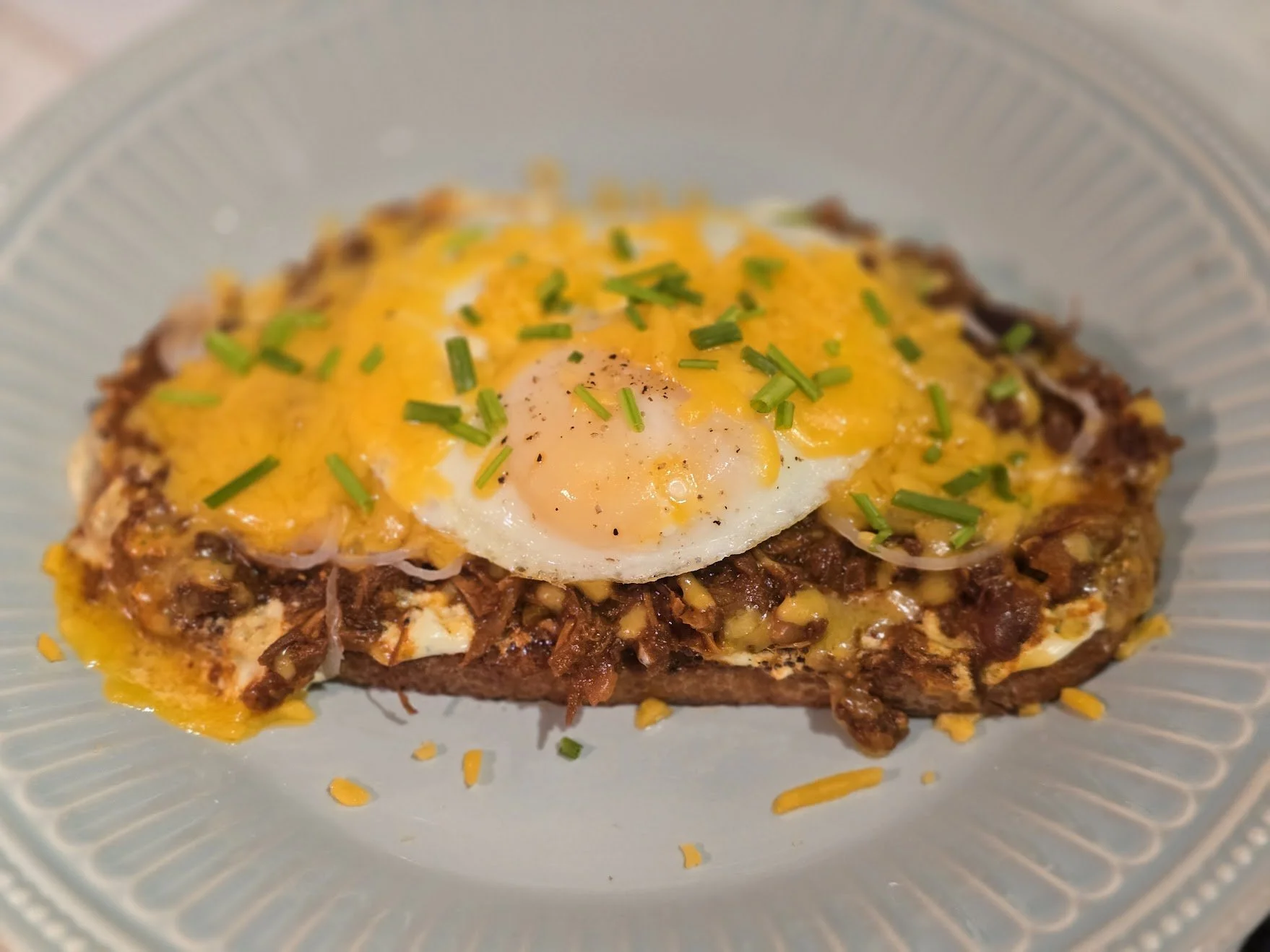 Turkey Leftovers Chili &amp; Egg Toast