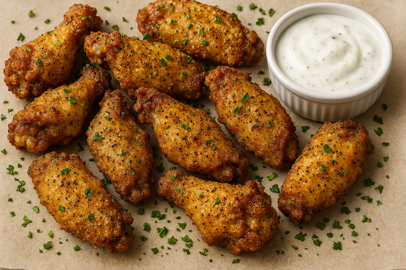Lemon Pepper Chicken Wings Oven Air-Fried