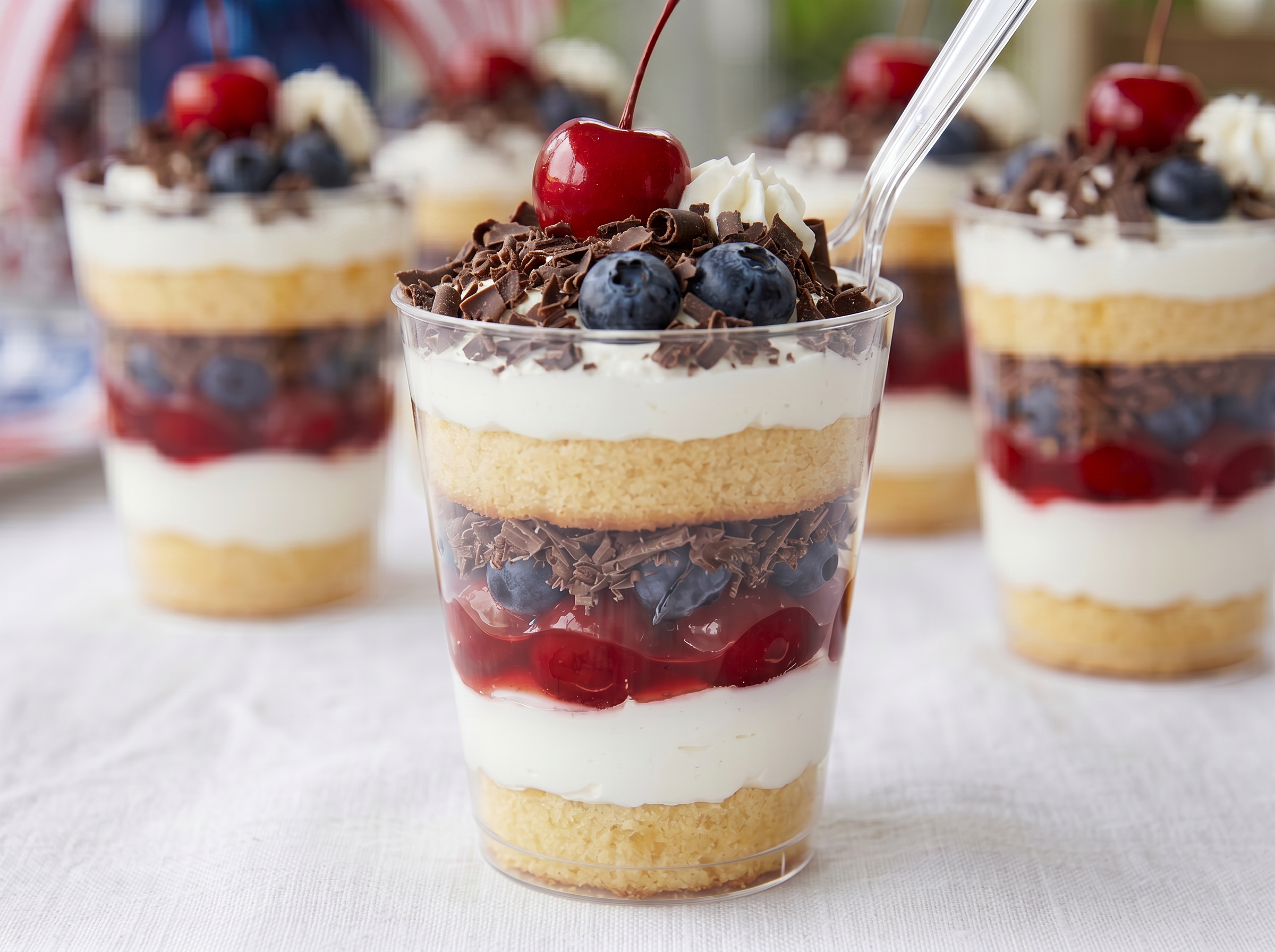 4th of July Easy No-Bake Mini Trifles