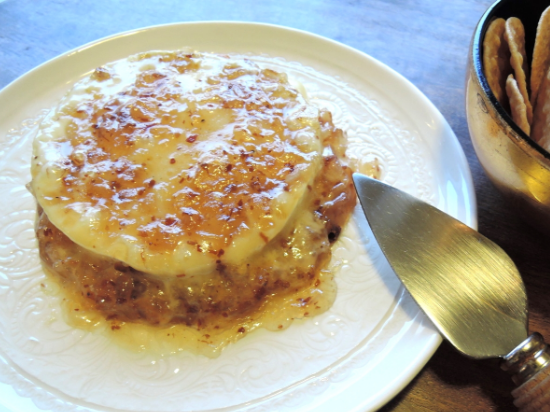 Camembert Baked with Maple Bacon Onion Jam