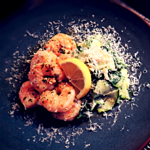 Shrimp Scampi With Zucchini Carpaccio