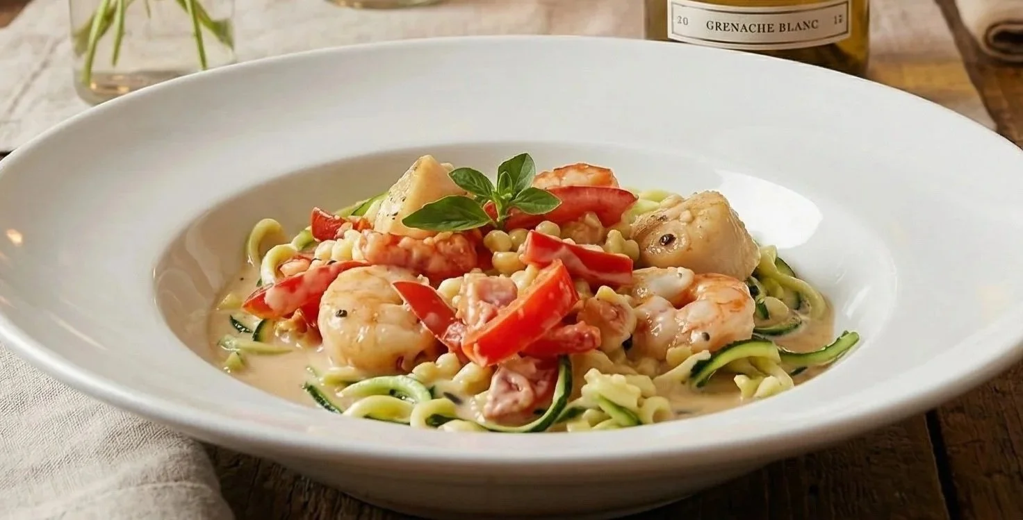 Shrimp &amp; Scallops in a Creamy White Wine Sauce