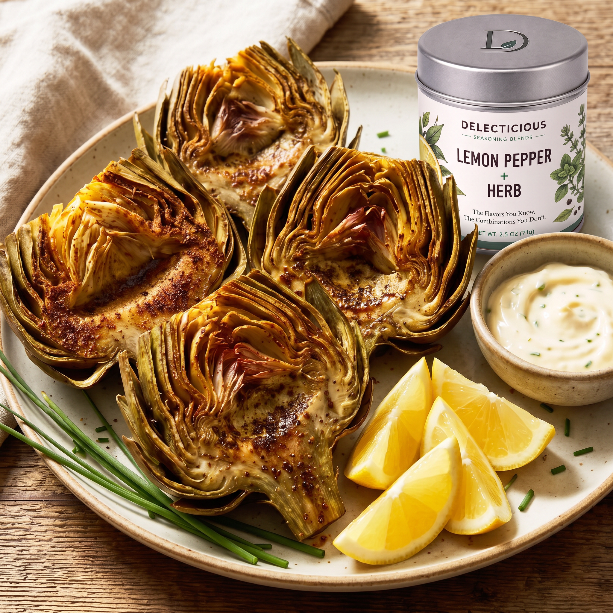 Roasted Lemon Pepper Artichokes