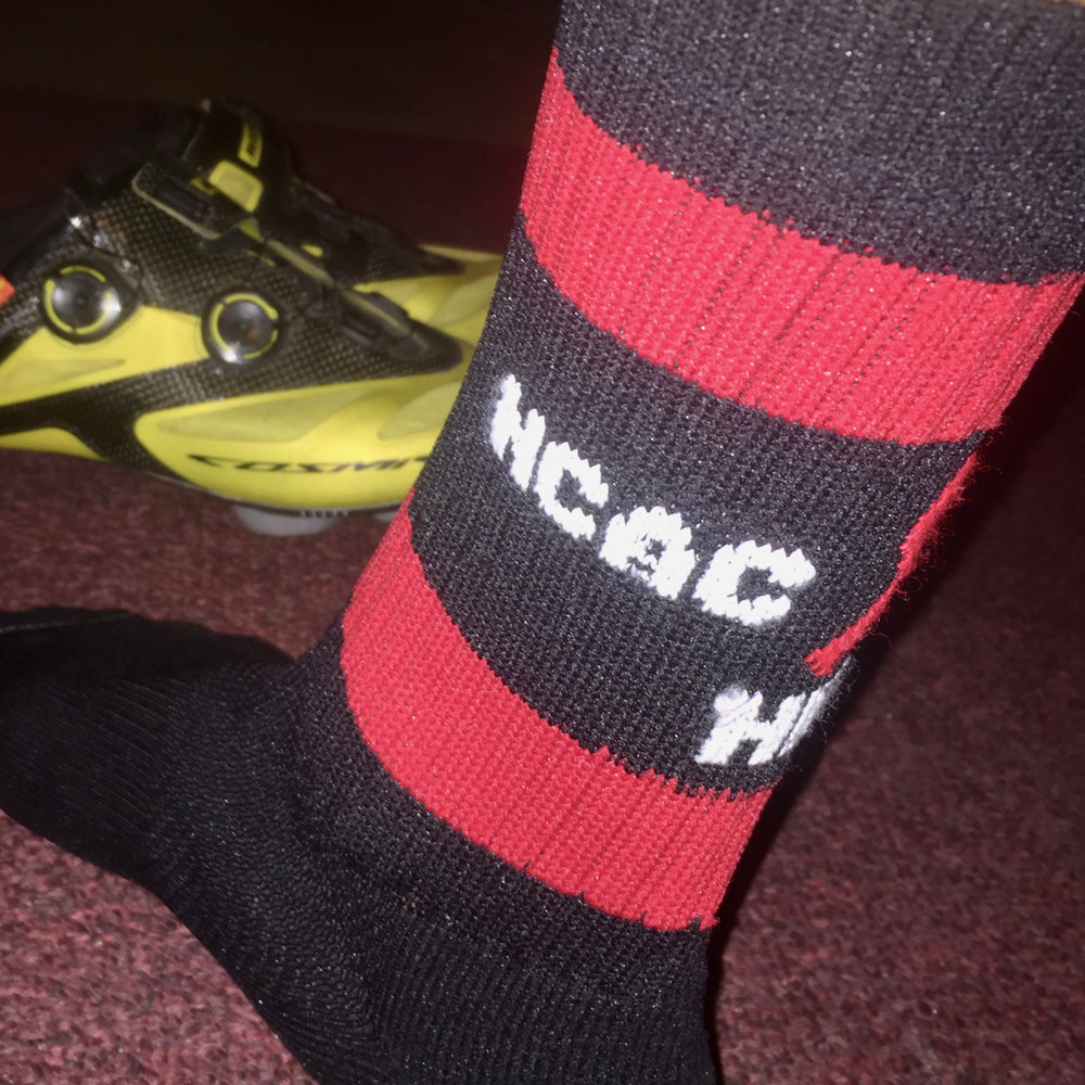 5:00am launch from the garage in San Diego with my NCAC socks ready to show and glow.