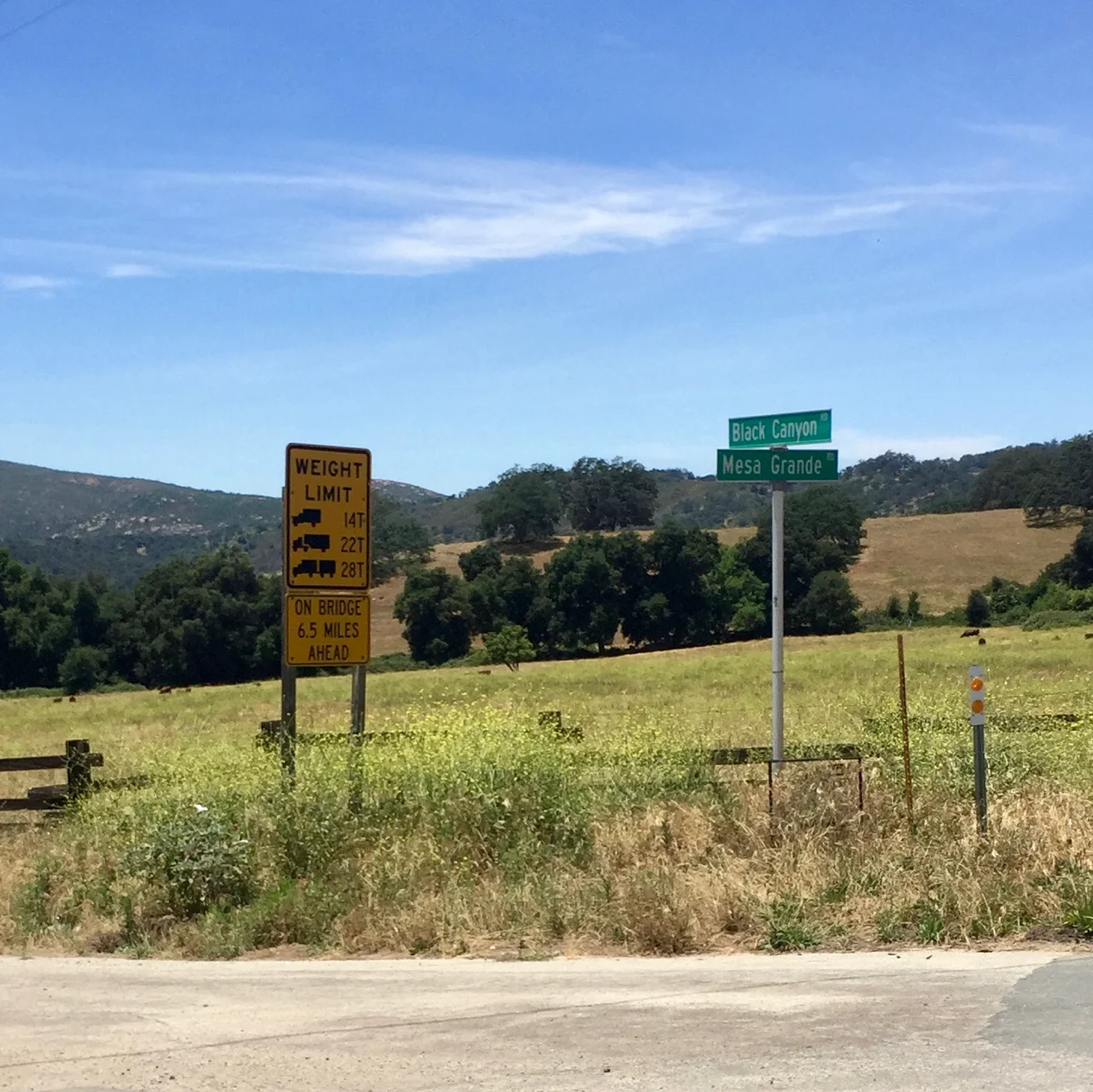 Beautiful day on Mesa Grande as we passed the turn off for Black Canyon Rd.