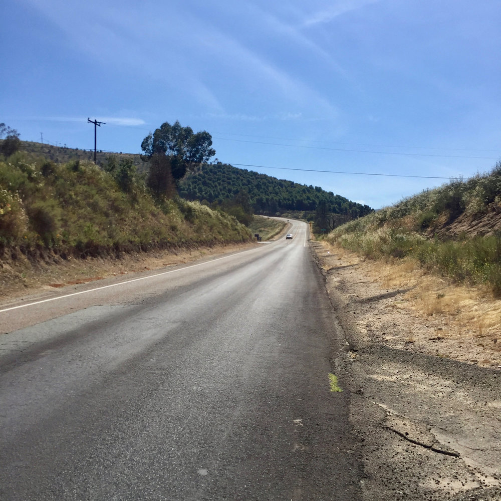 The bottom of Cole Grade at Mile 129.