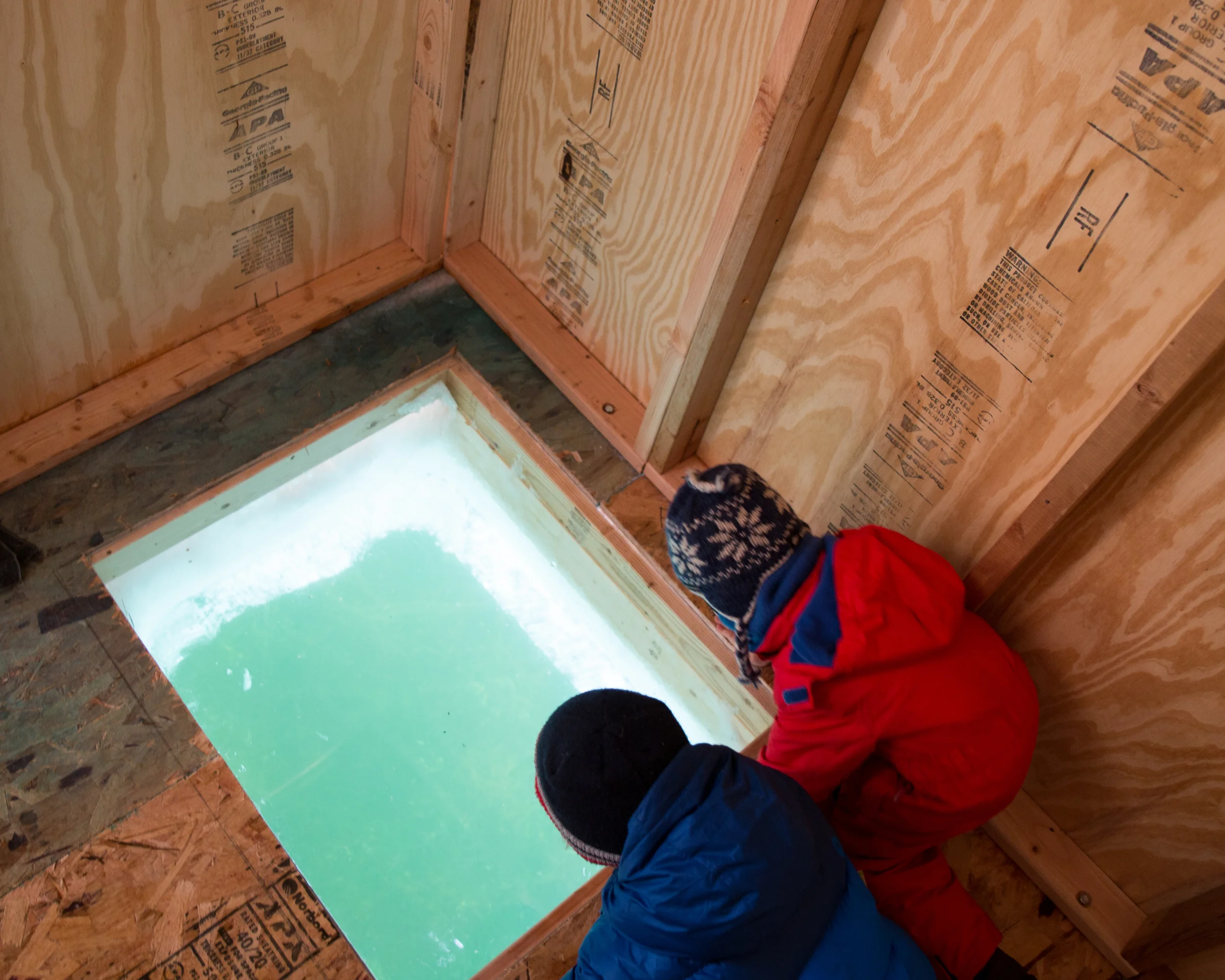 In the Sound + Vision Shanty - they have cut straight through the ice and allow you a glimpse of life below. Truly captivating!