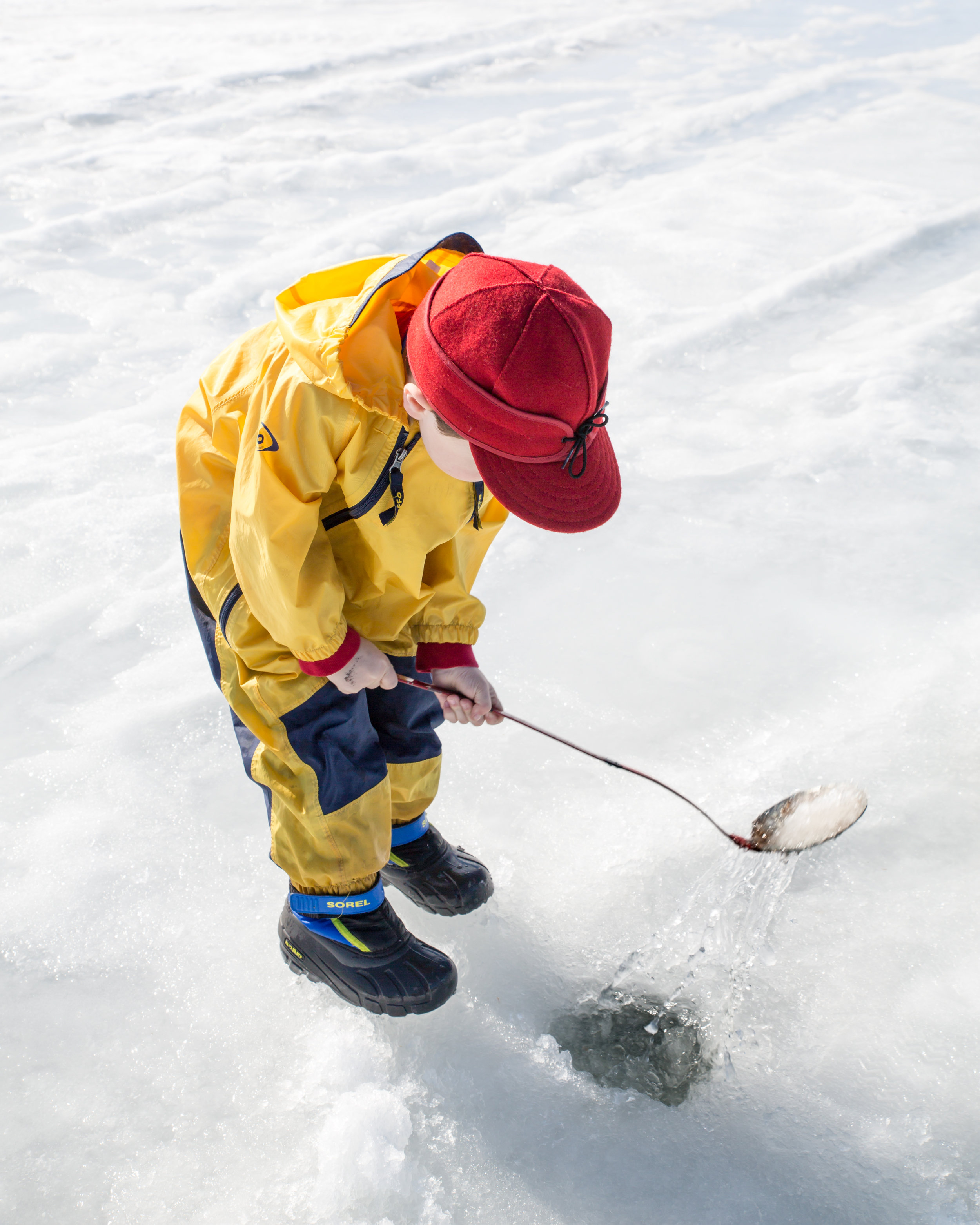 Next: Arlo scooped out any floating ice