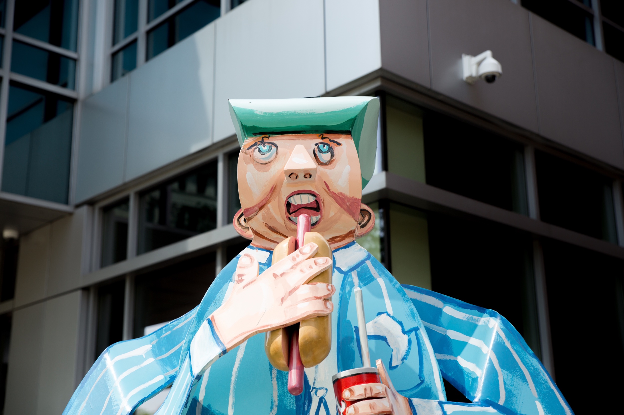 Close up of “Hot Dog Vendor” by Red Grooms