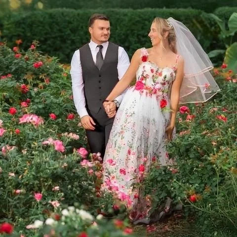 A summery dress for a flower garden wedding